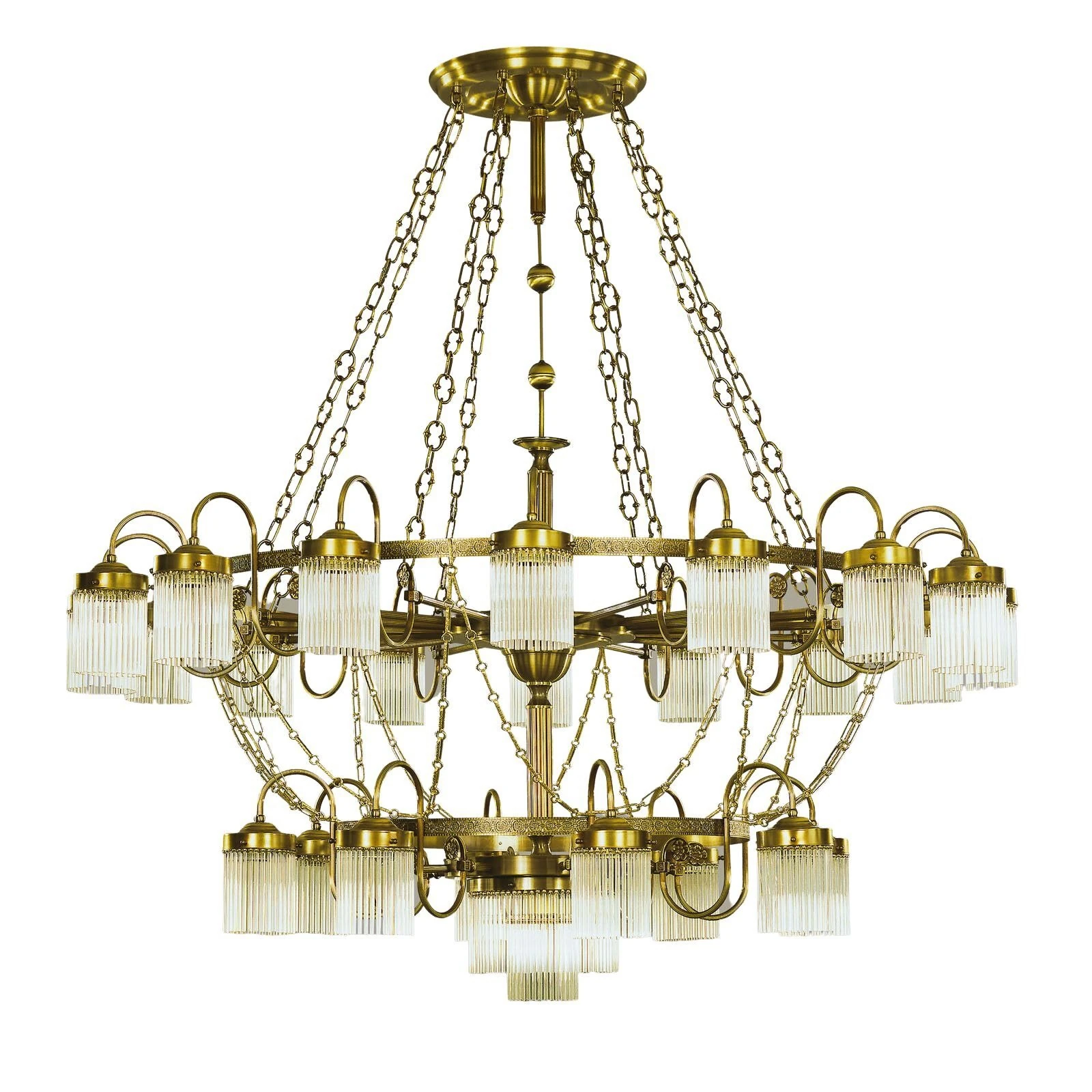 Luster STÄBCHENSERIE, 25 izvora svetla, sjajni mesing