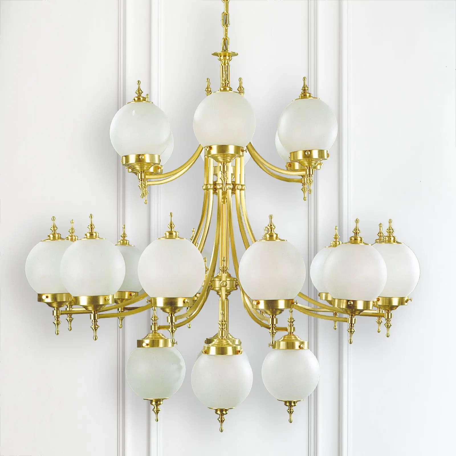 Luster 1510 OBJEKTDESIGN, 22 izvora svetla, bronza, sa matiranim staklom