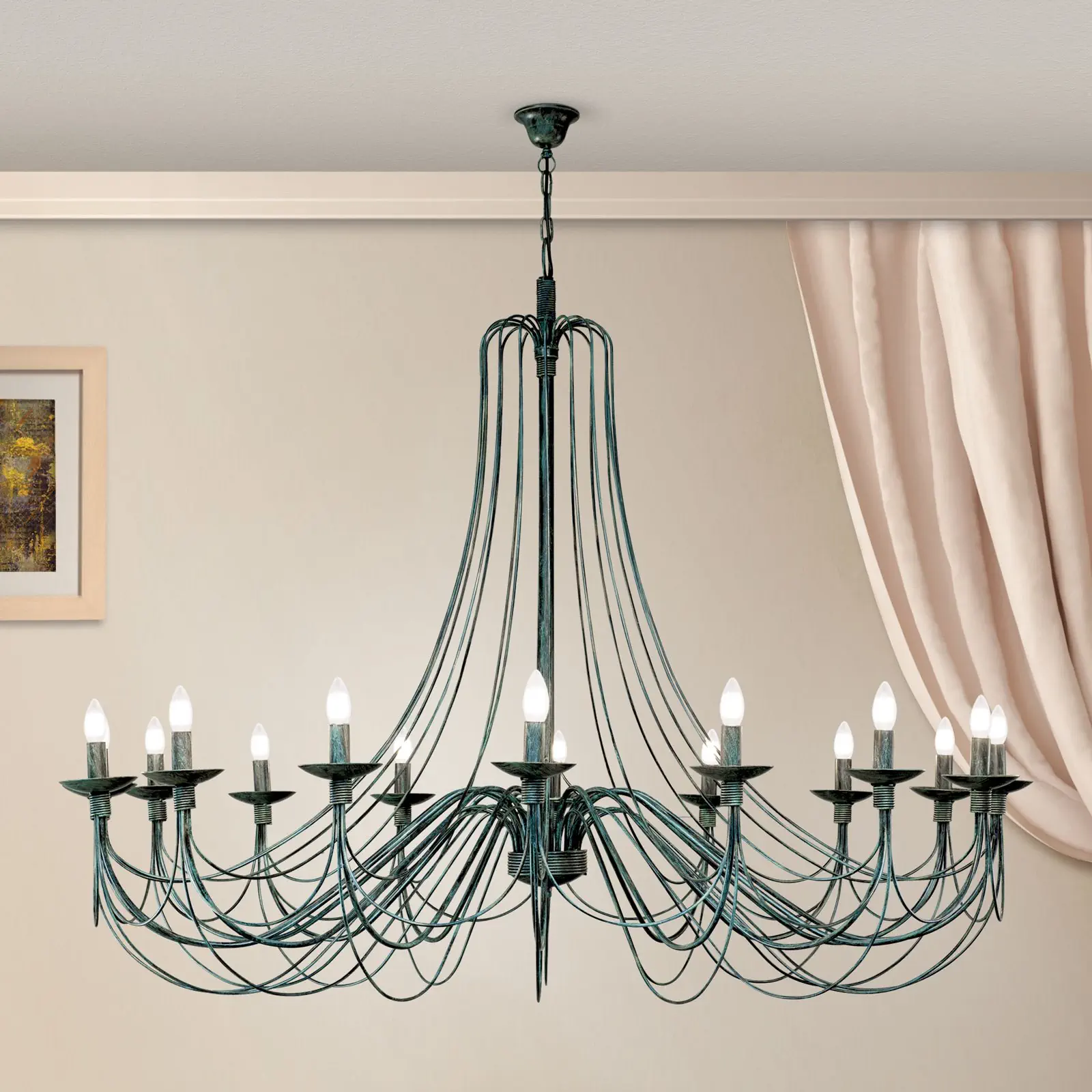 Luster VELA, 16 izvora svetla, antik