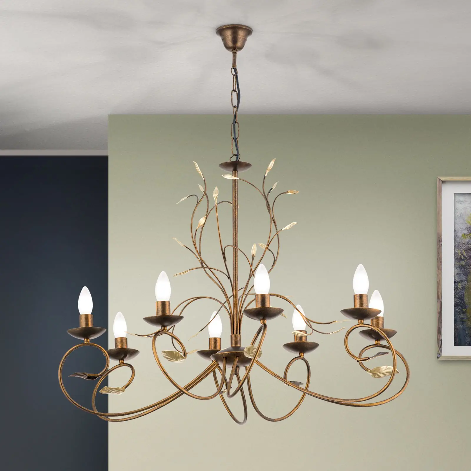 Luster LUCA, 8 izvora svetla, antik