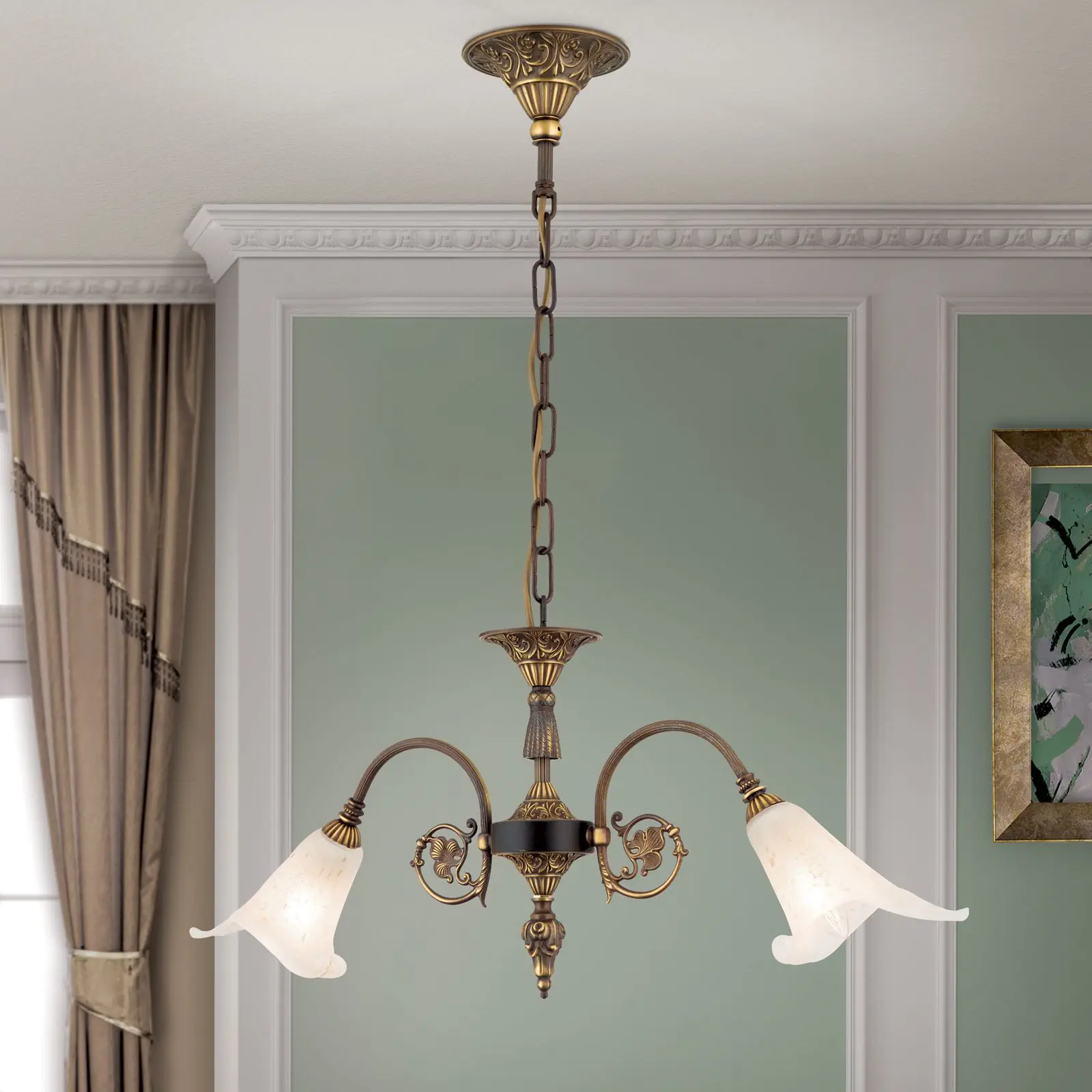 Luster TOSCA, 2 izvora svetla, antik patina