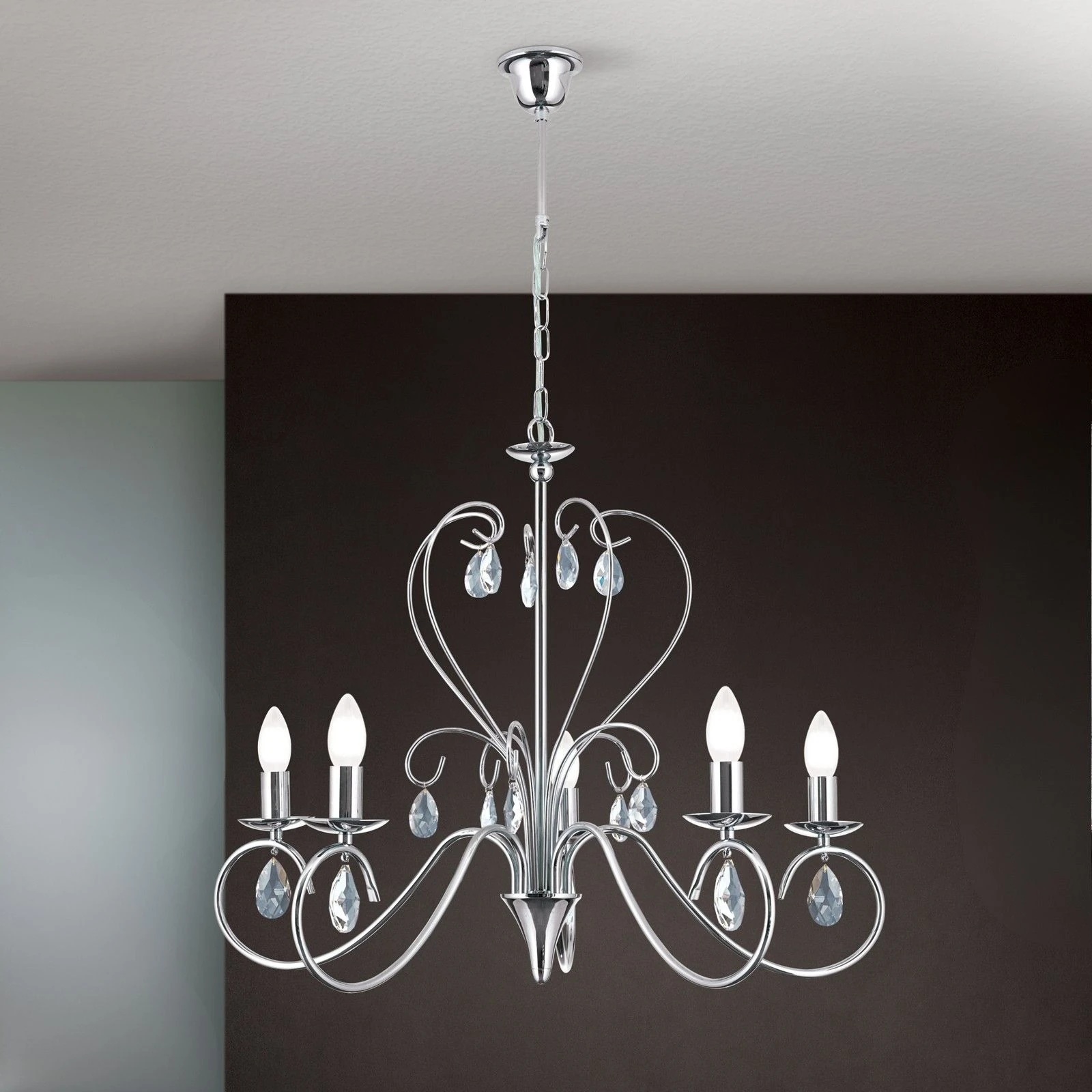 Luster ALESSIA, 5 izvora svetla, hrom