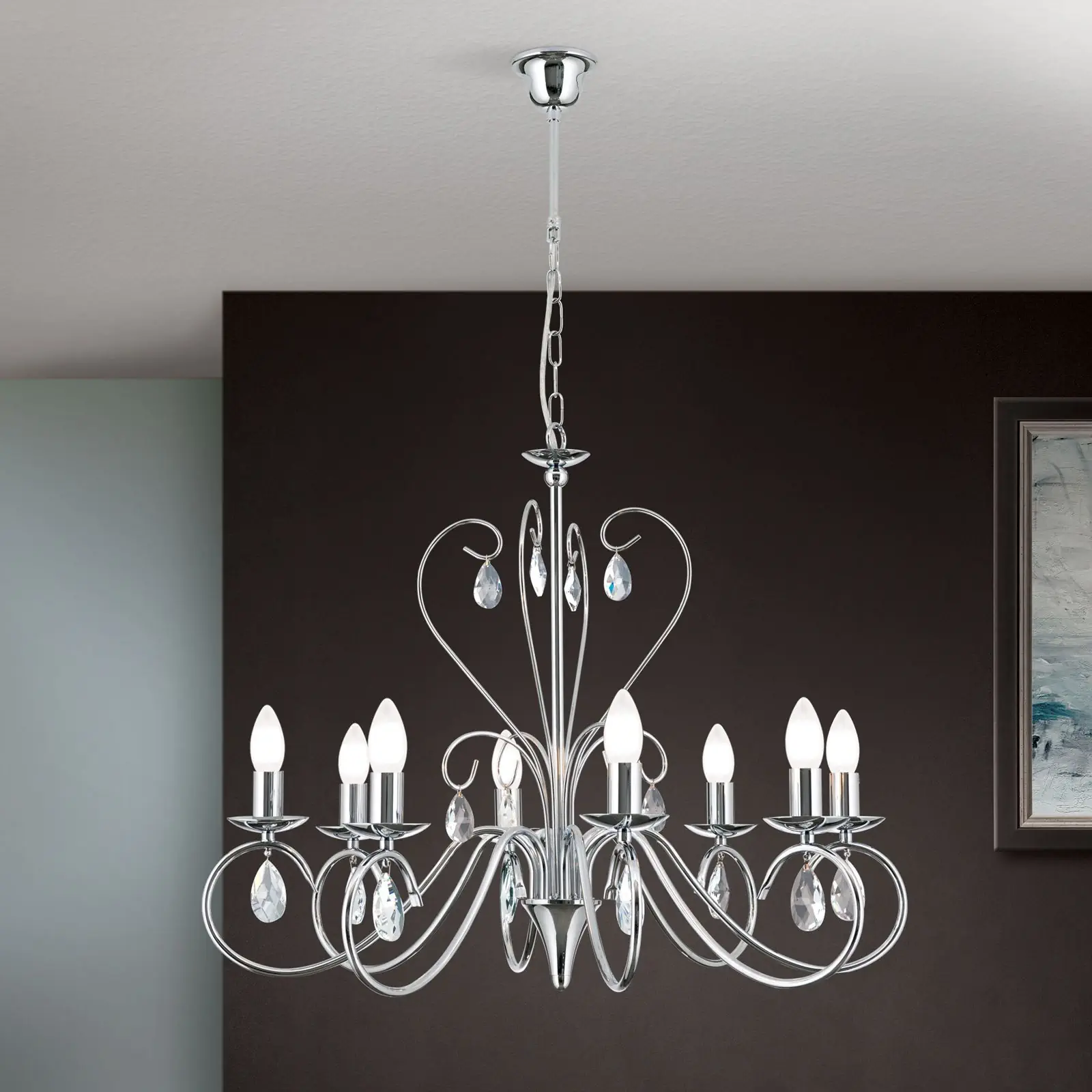 Luster ALESSIA, 8 izvora svetla, hrom