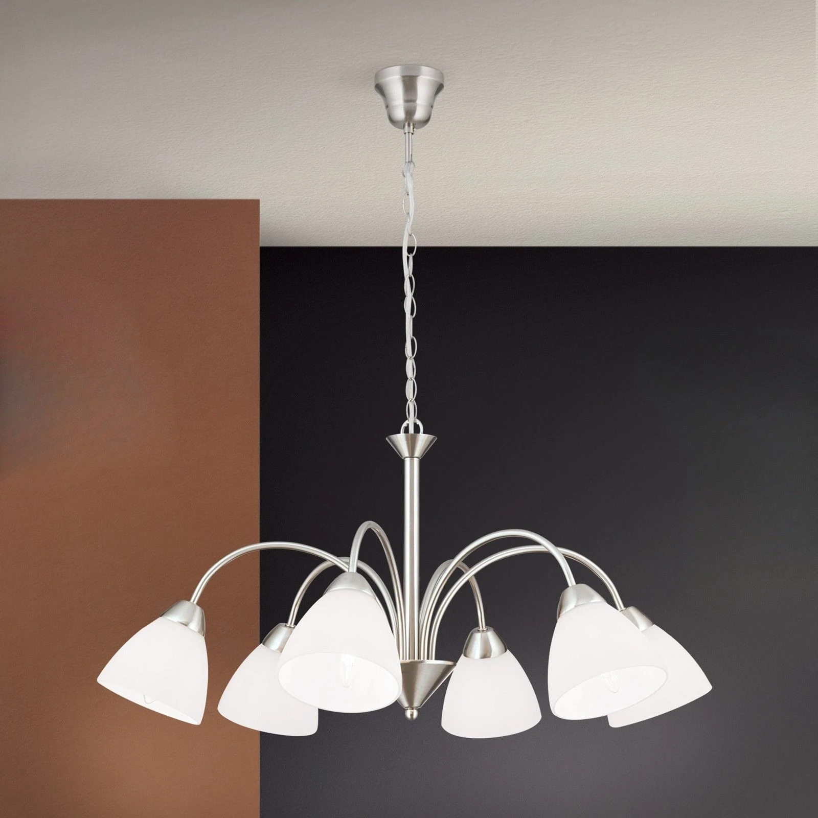 Luster SUSAN, 6 izvora svetla, saten hrom