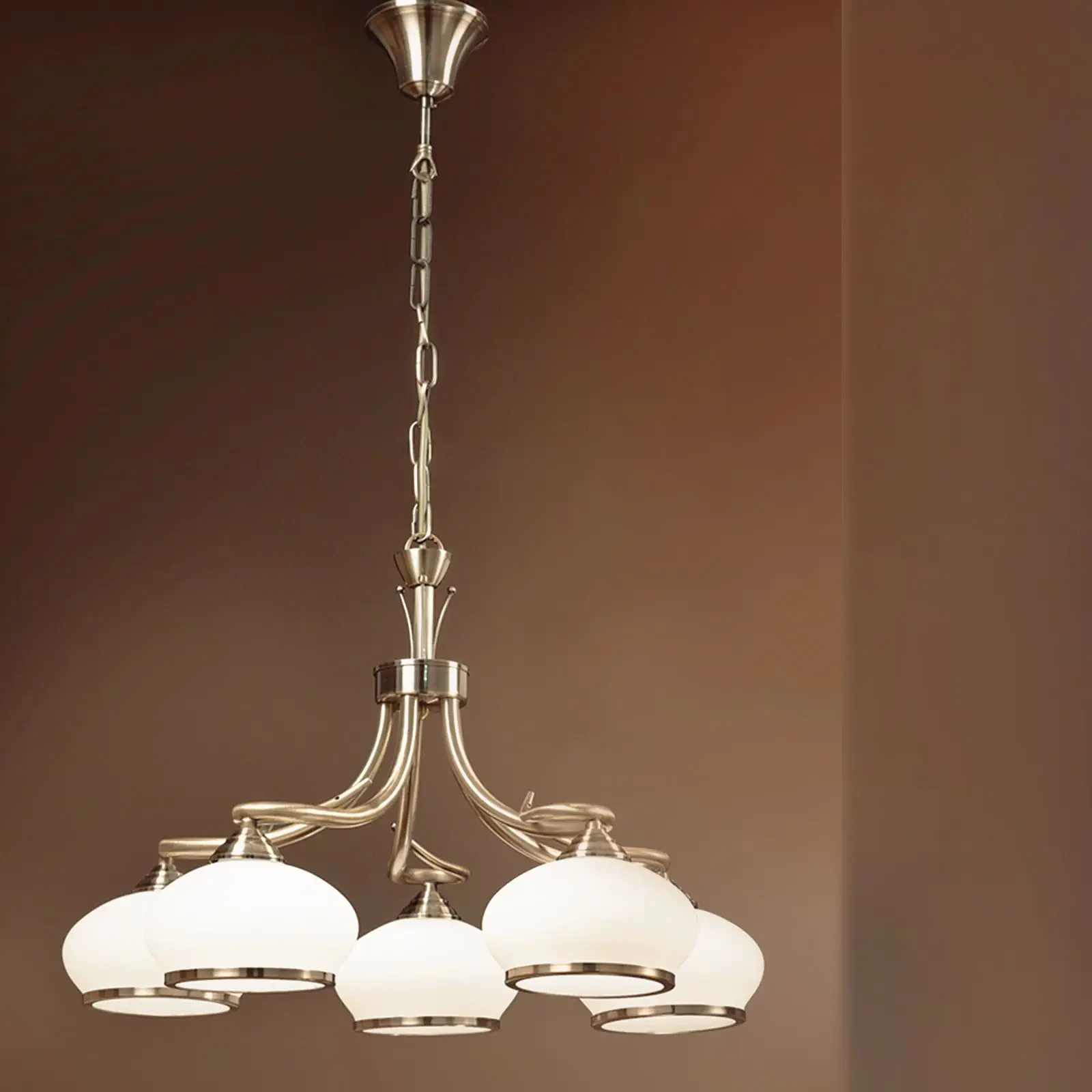 Luster VEGO, 5 izvora svetla, patina