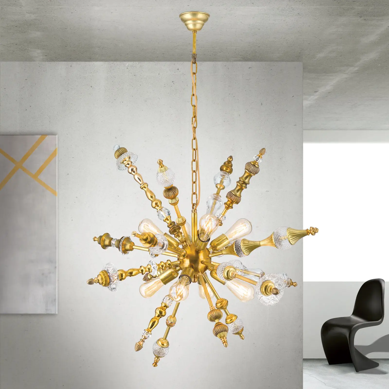 Luster BAROCOCO, 8 izvora svetla, mesing