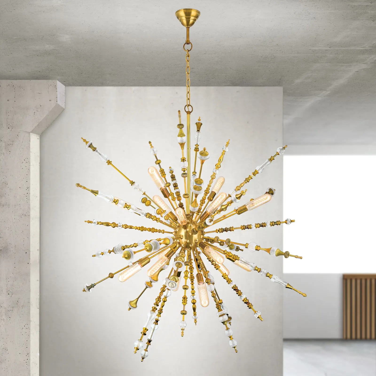 Luster BAROCOCO, 16 izvora svetla, mesing