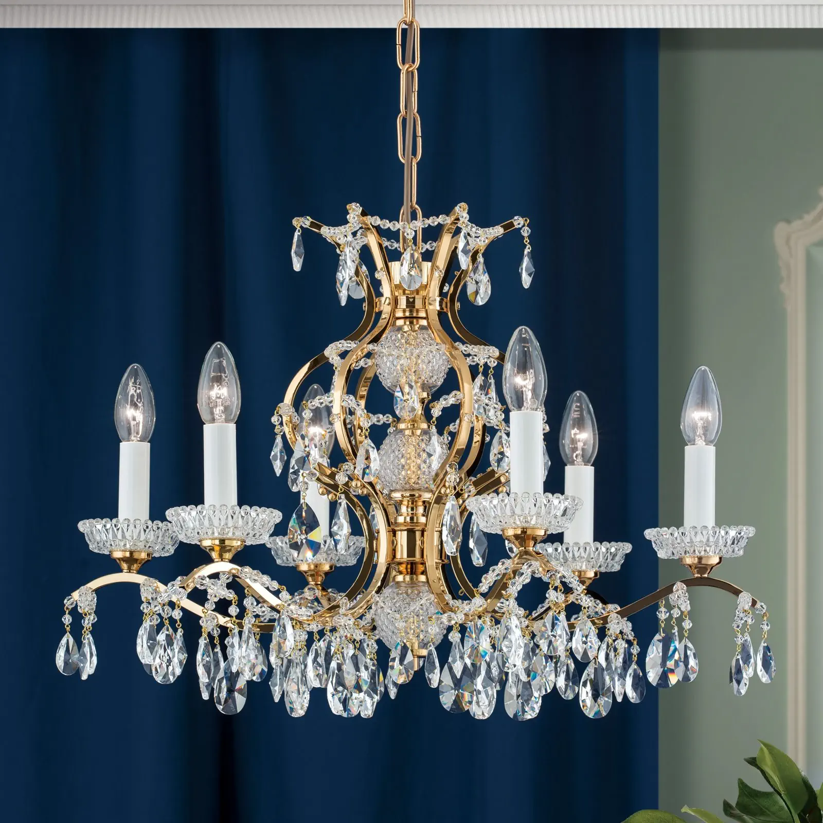 Luster HIROHITO, 6 izvora svetla, zlatni