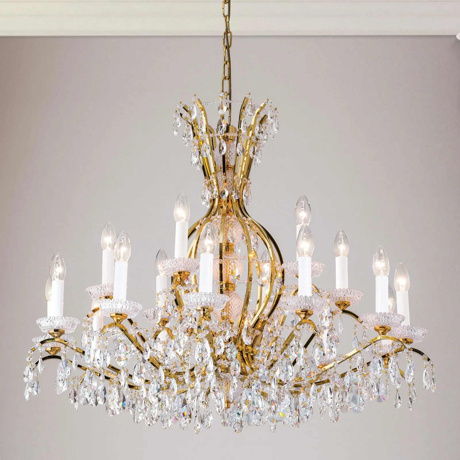 Luster HIROHITO, 18 izvora svetla, zlatni