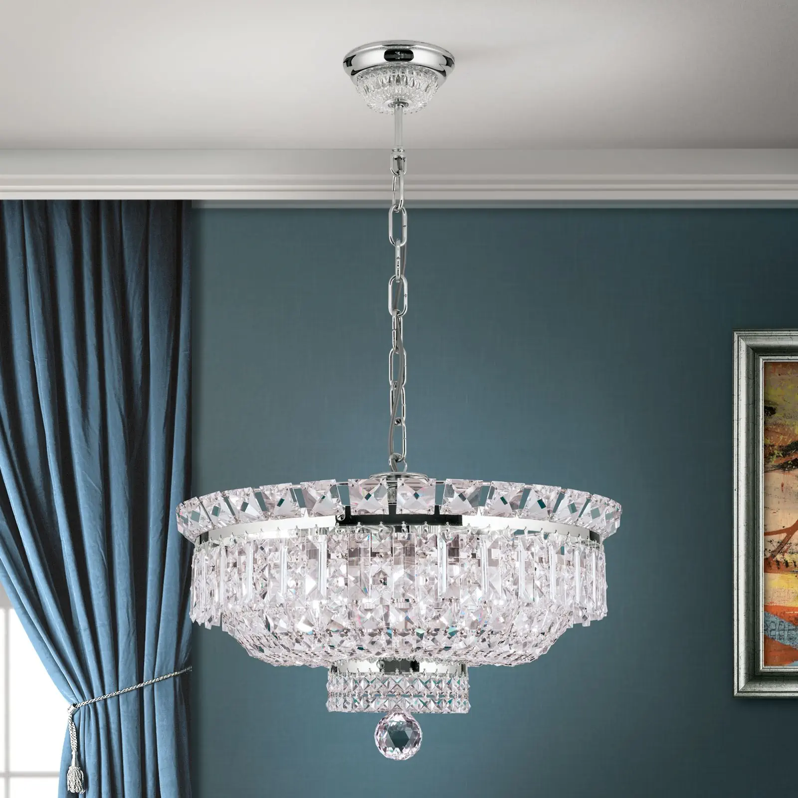 Luster AMBASSADOR, 9 izvora svetla, hrom