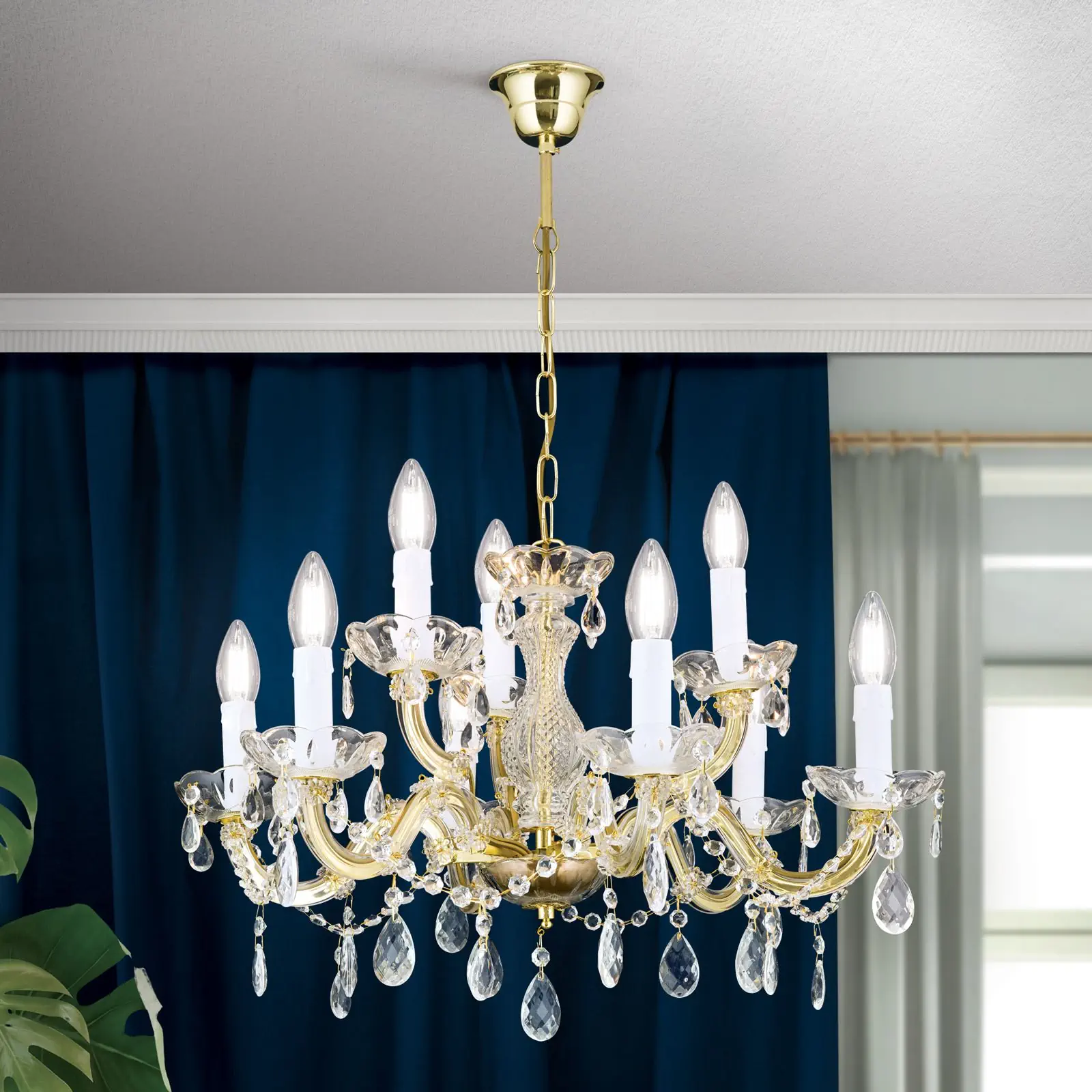 Luster MARIE CLAIRE, 9 izvora svetla, zlatni