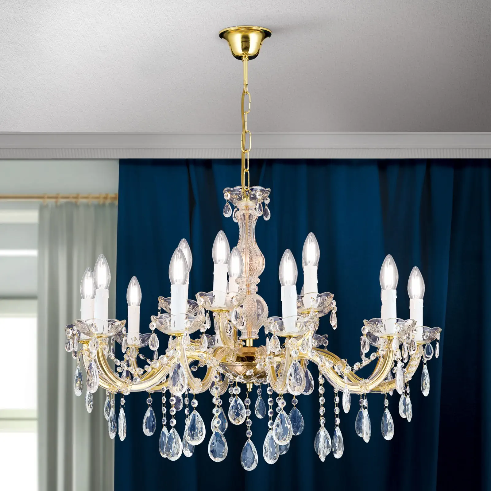 Luster MARIE CLAIRE, 15 izvora svetla, zlatni