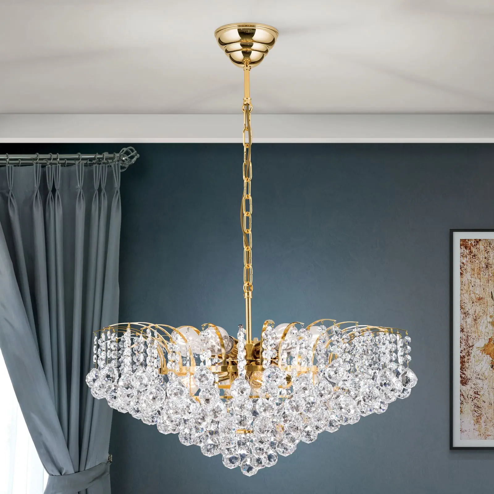 Luster KRISTALL KLASSISCH, 10 izvora svetla, hrom