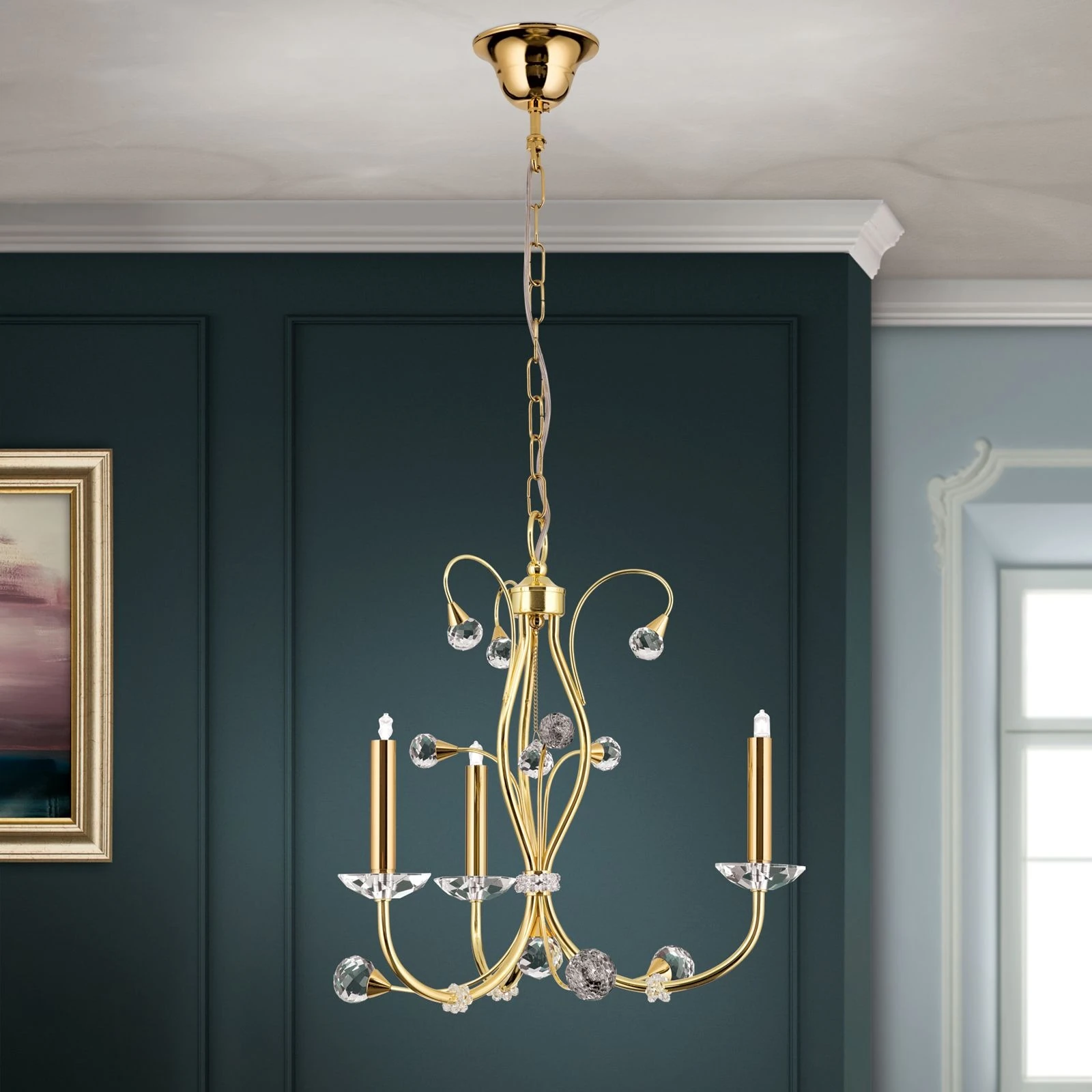 Luster EREMITAGE, 3 izvora svetla, 24-karatno pozlaćeno