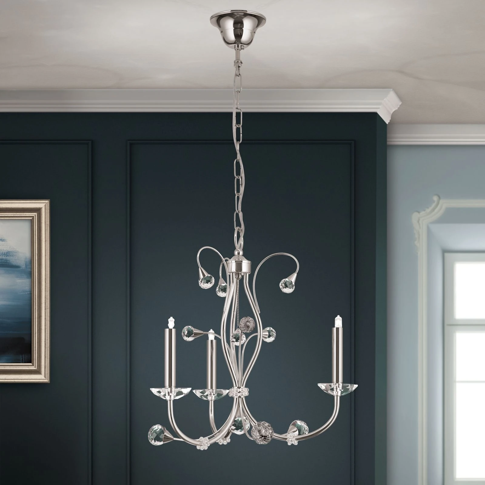 Luster EREMITAGE, 3 izvora svetla, saten hrom