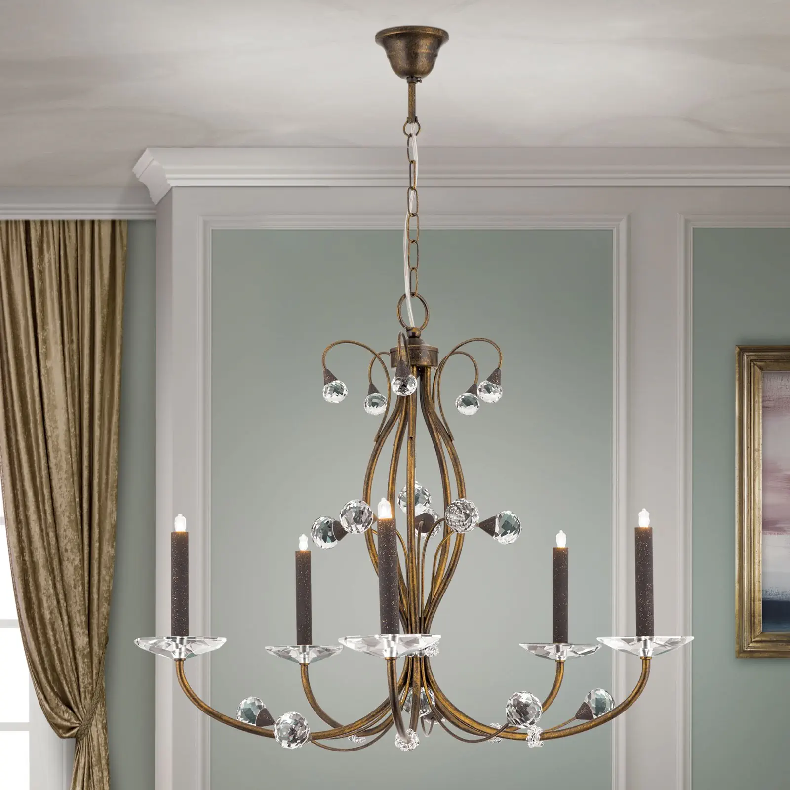 Luster EREMITAGE, 5 izvora svetla, antik