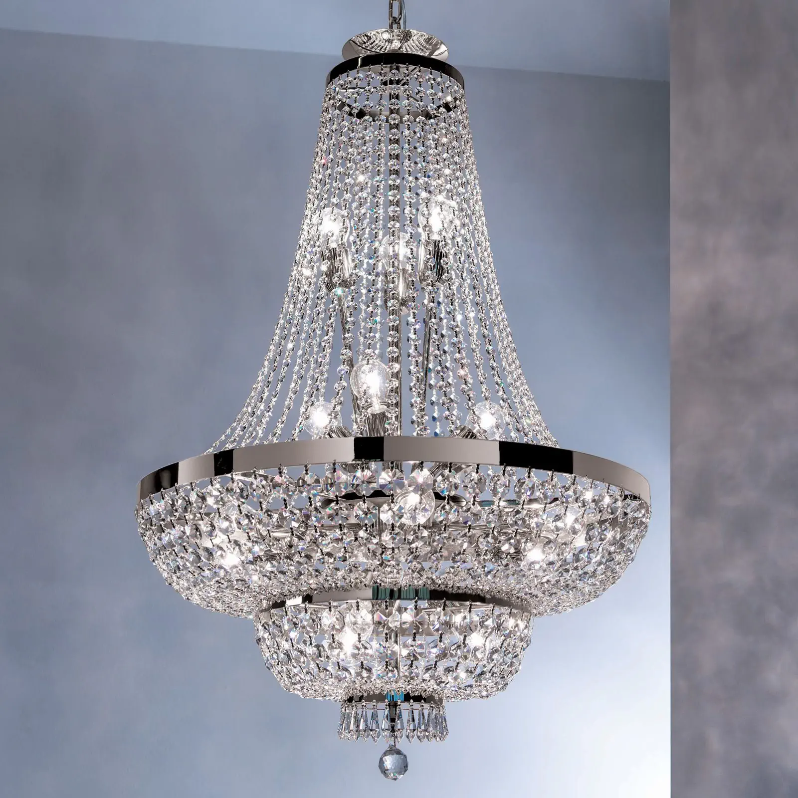 Luster SHERATON, 15 izvora svetla, hrom, 70 cm