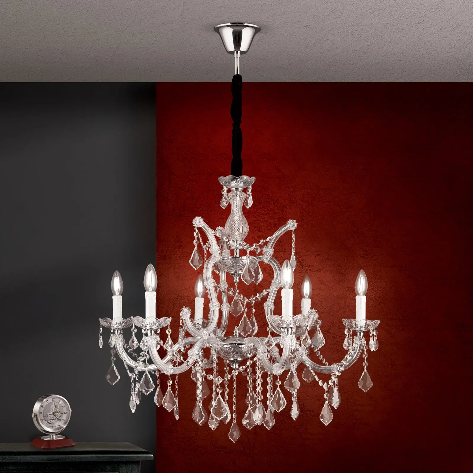 Luster THERESA, 6 izvora svetla, srebrni