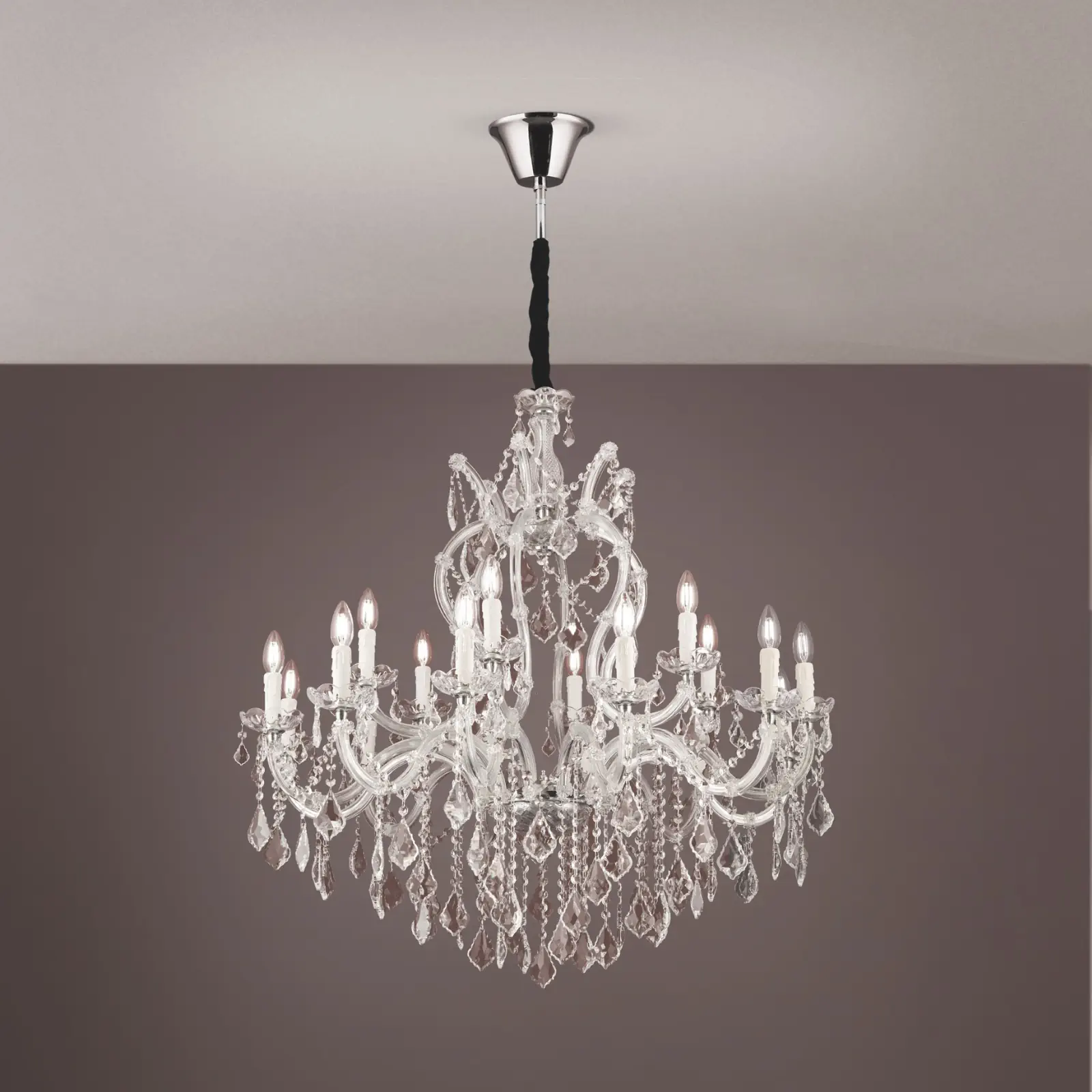 Luster THERESA, 18 izvora svetla, srebrni