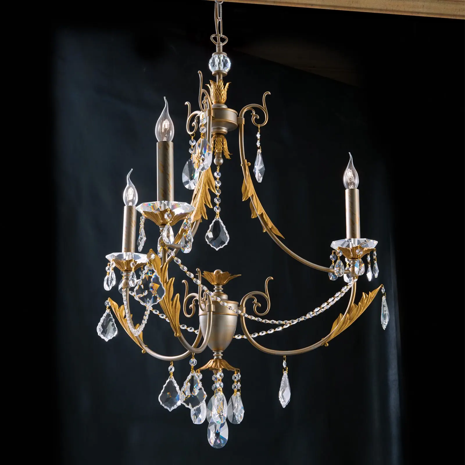 Luster MIRAMARE, 3 izvora svetla, srebrno-zlatni