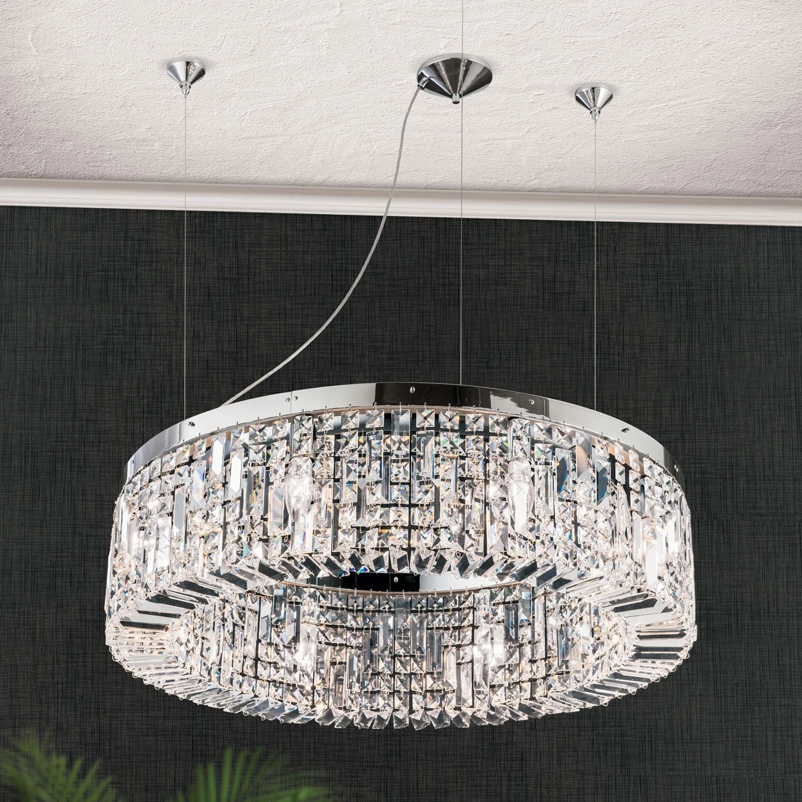 Luster RING, 8 izvora svetla, 80 cm, hrom