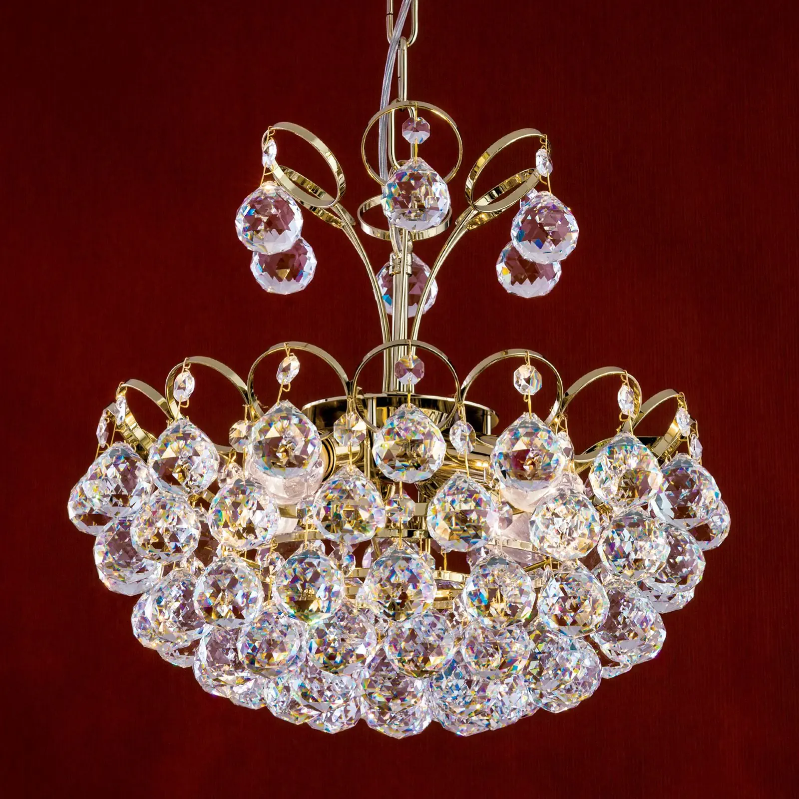 Luster KRISTALL KLASSISCH, 4 izvora svetla, zlatni