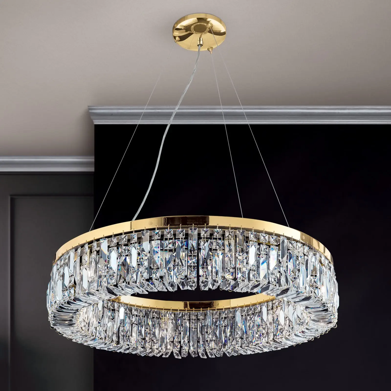 Luster RING, 6 izvora svetla, zlatni