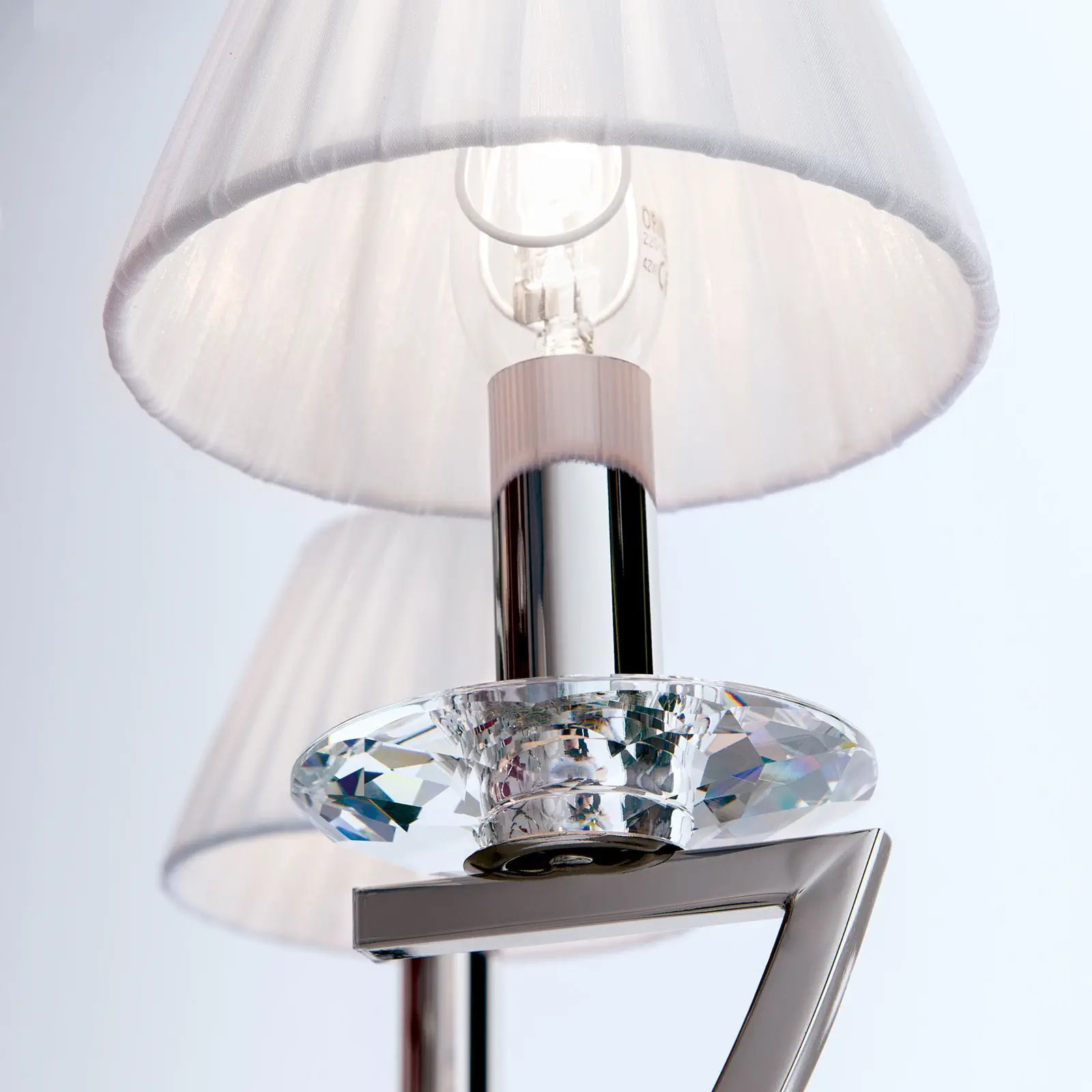 Luster AVALA, 9 izvora svetla, nikl, sa belim abažurima - 6