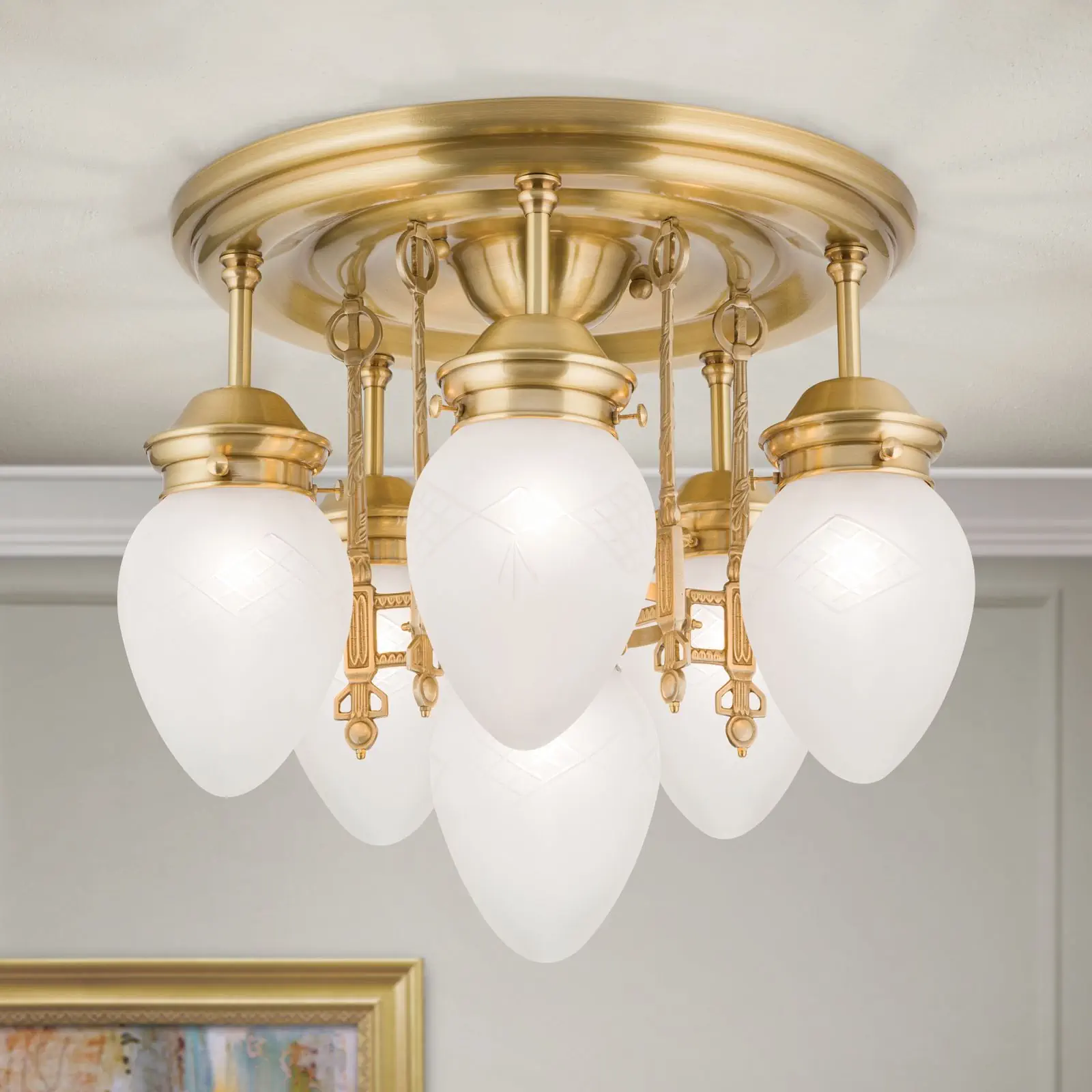 Plafonski luster BUDAPEST, sa 6 izvora svetla, bronza