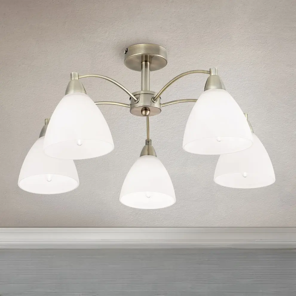 Plafonski luster SUSAN, sa 5 izvora svetla, patina