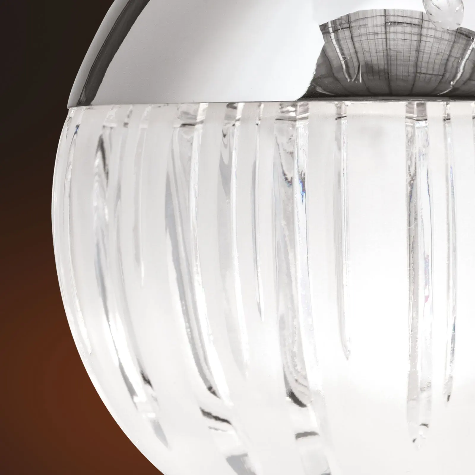 Plafonski luster BALL, Ø 80 cm, nikl, sa tekstilnim kablom u različitim bojama i varijantama kristalnog stakla - 8