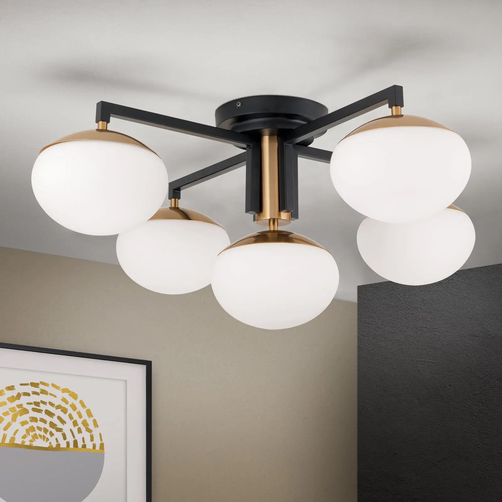 Plafonski luster JOSEPHINE, Ø 73,5 cm, crni