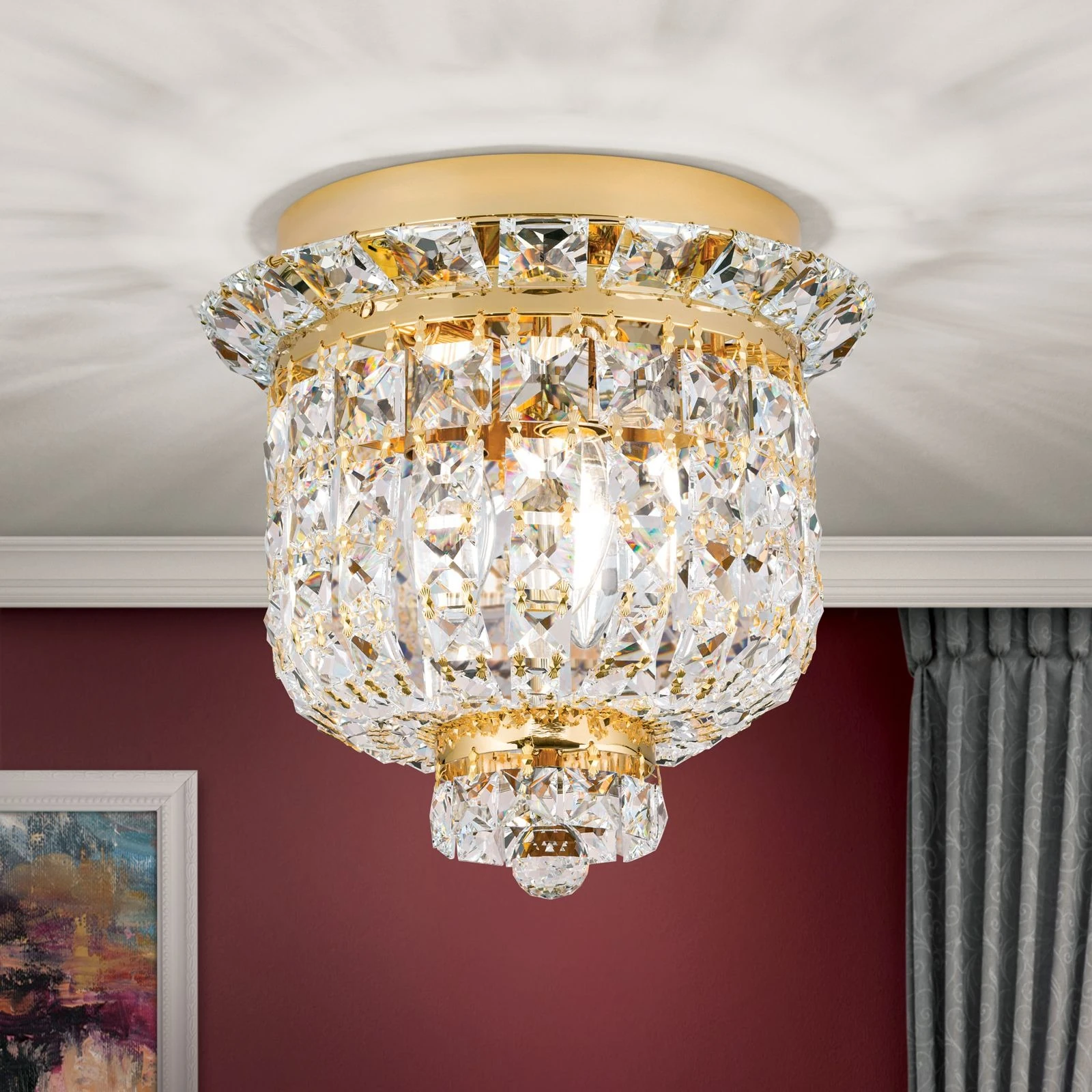 Plafonska lampa Ambassador, pozlaćena 24-karatnim zlatom, 25 cm