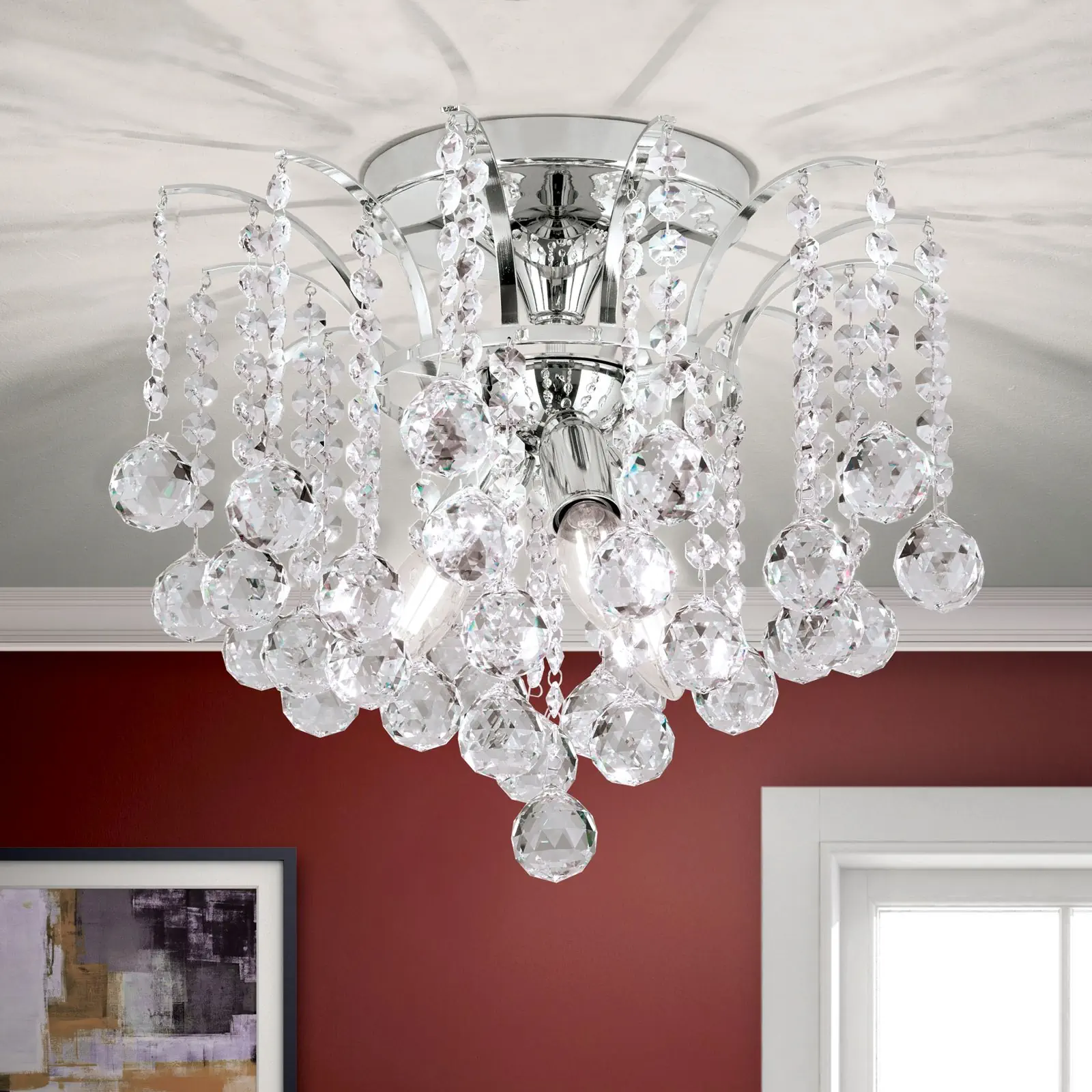 Plafonski luster KRISTALL KLASSISCH, sa 3 izvora svetla, hrom