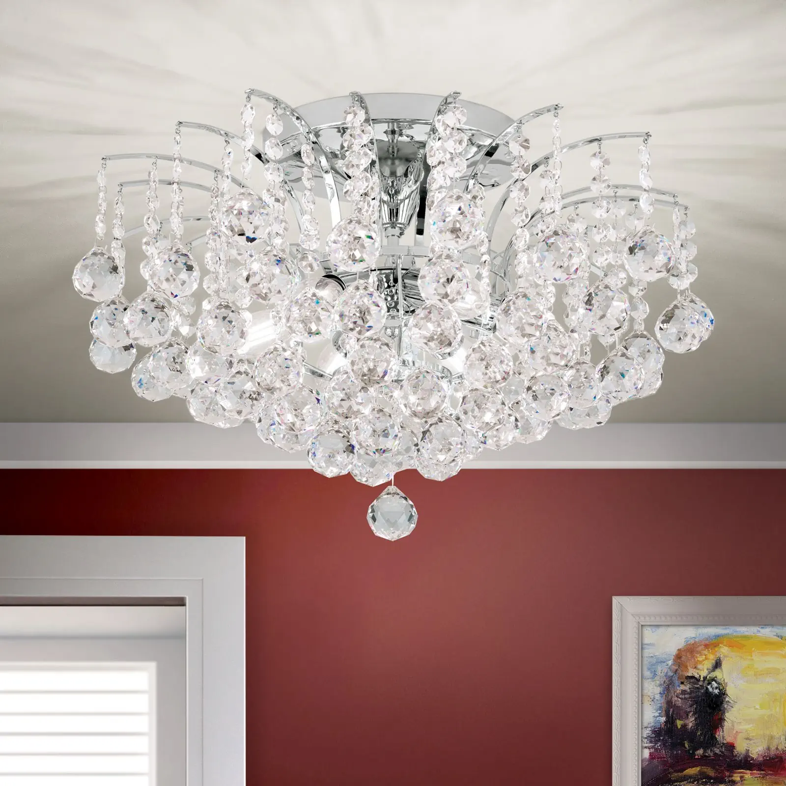 Plafonski luster KRISTALL KLASSISCH, sa 6 izvora svetla, hrom