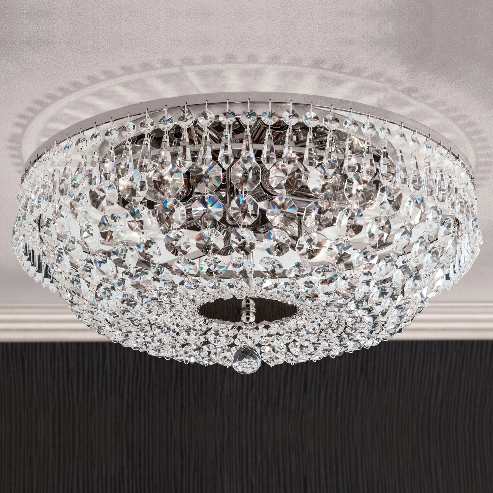 Plafonska lampa SHERATON, 6 izvora svetla, 45 cm, hromirana