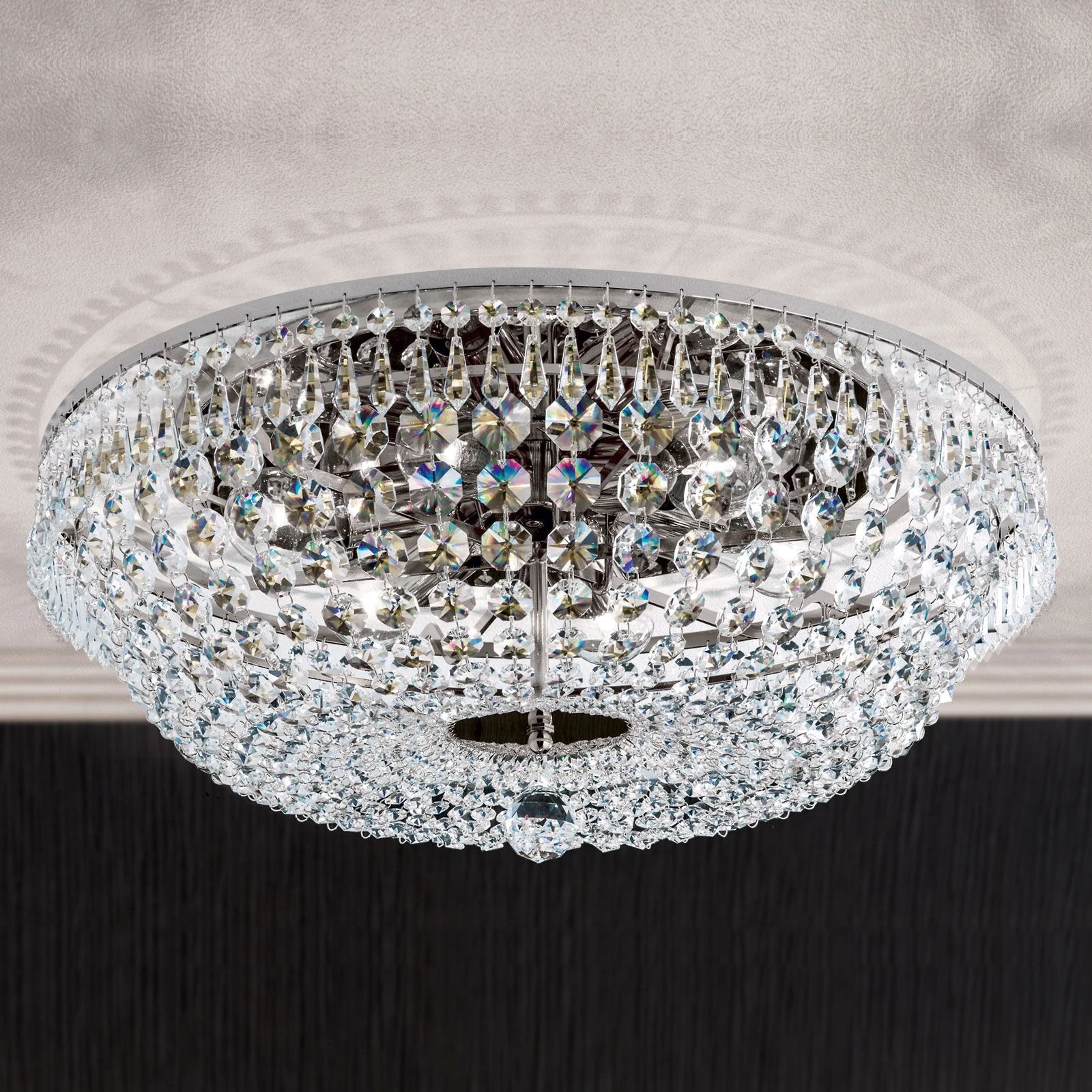 Plafonska lampa SHERATON, 6 izvora svetla, 55 cm, hromirana