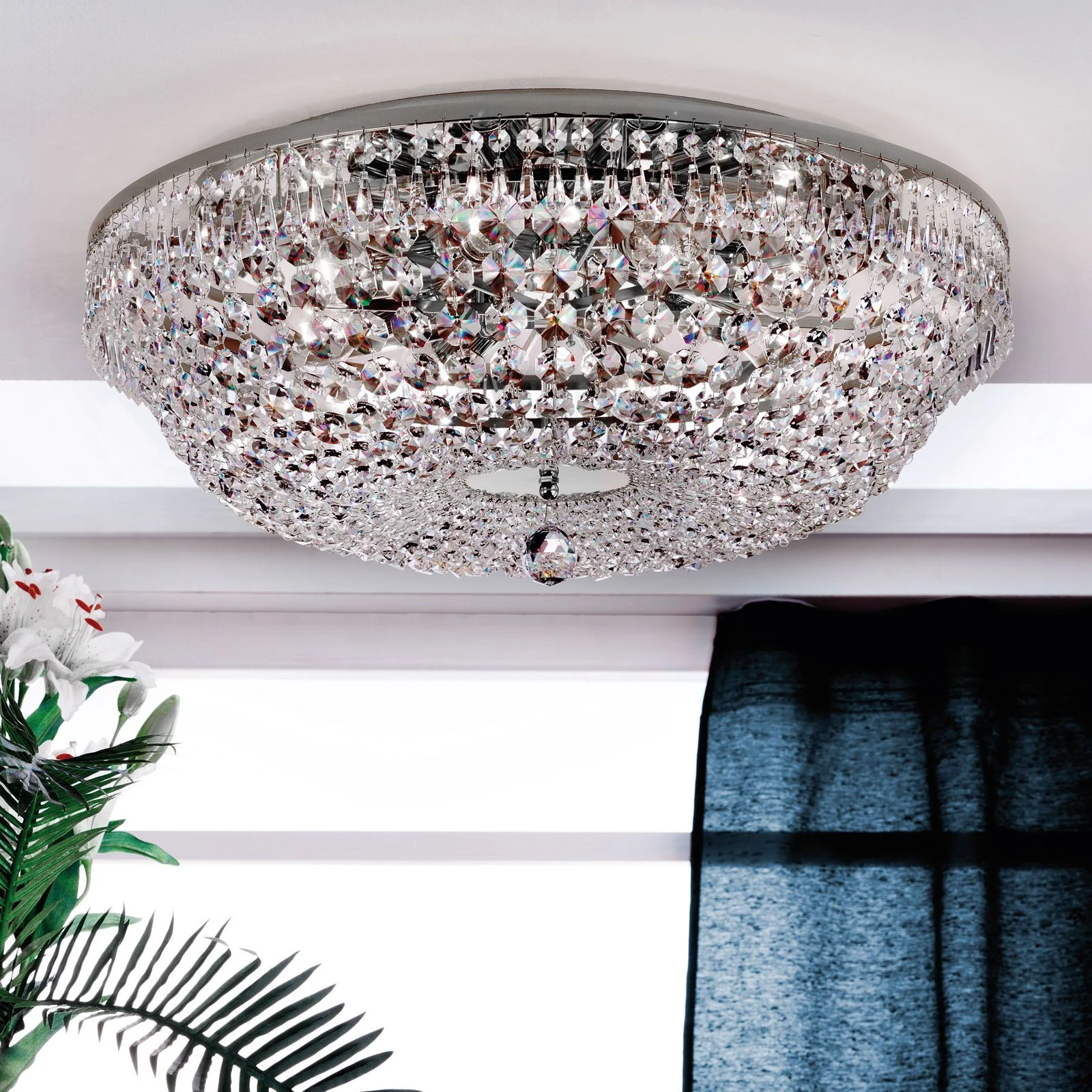 Plafonska lampa SHERATON, 8 izvora svetla, 65 cm, hromirana