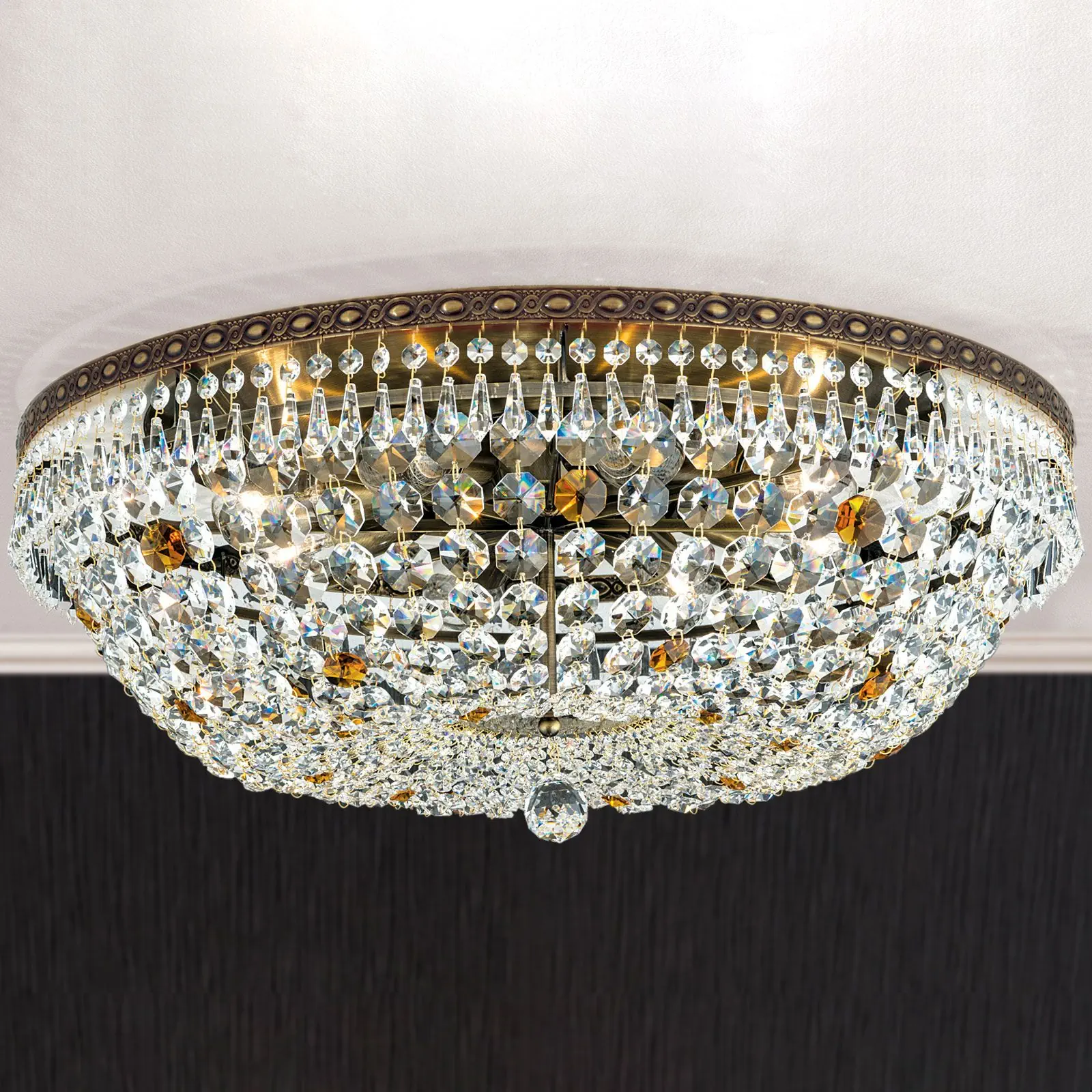 Plafonski luster SHERATON, patina, Ø 65 cm