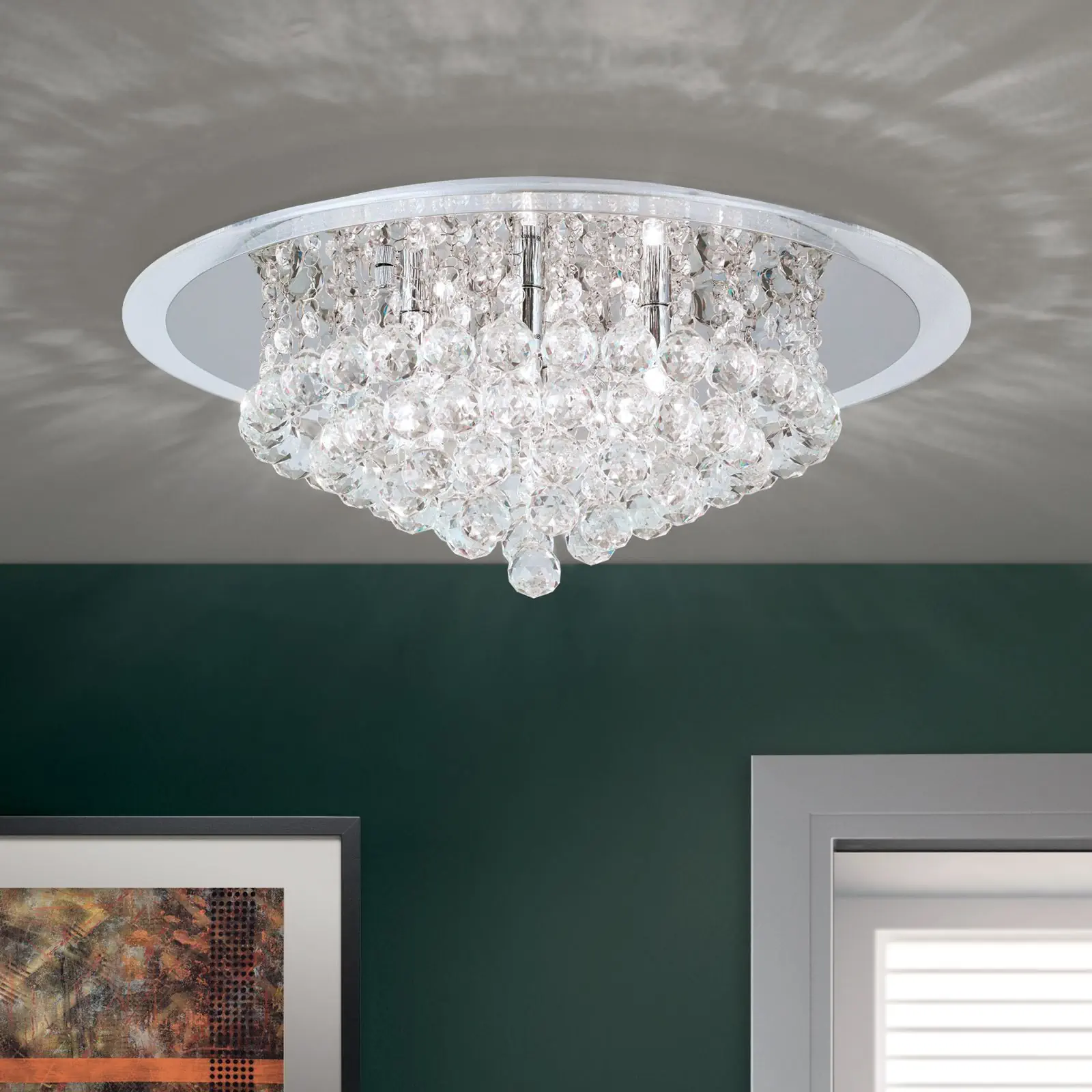 Plafonski luster GLORIA, hrom, Ø 50 cm