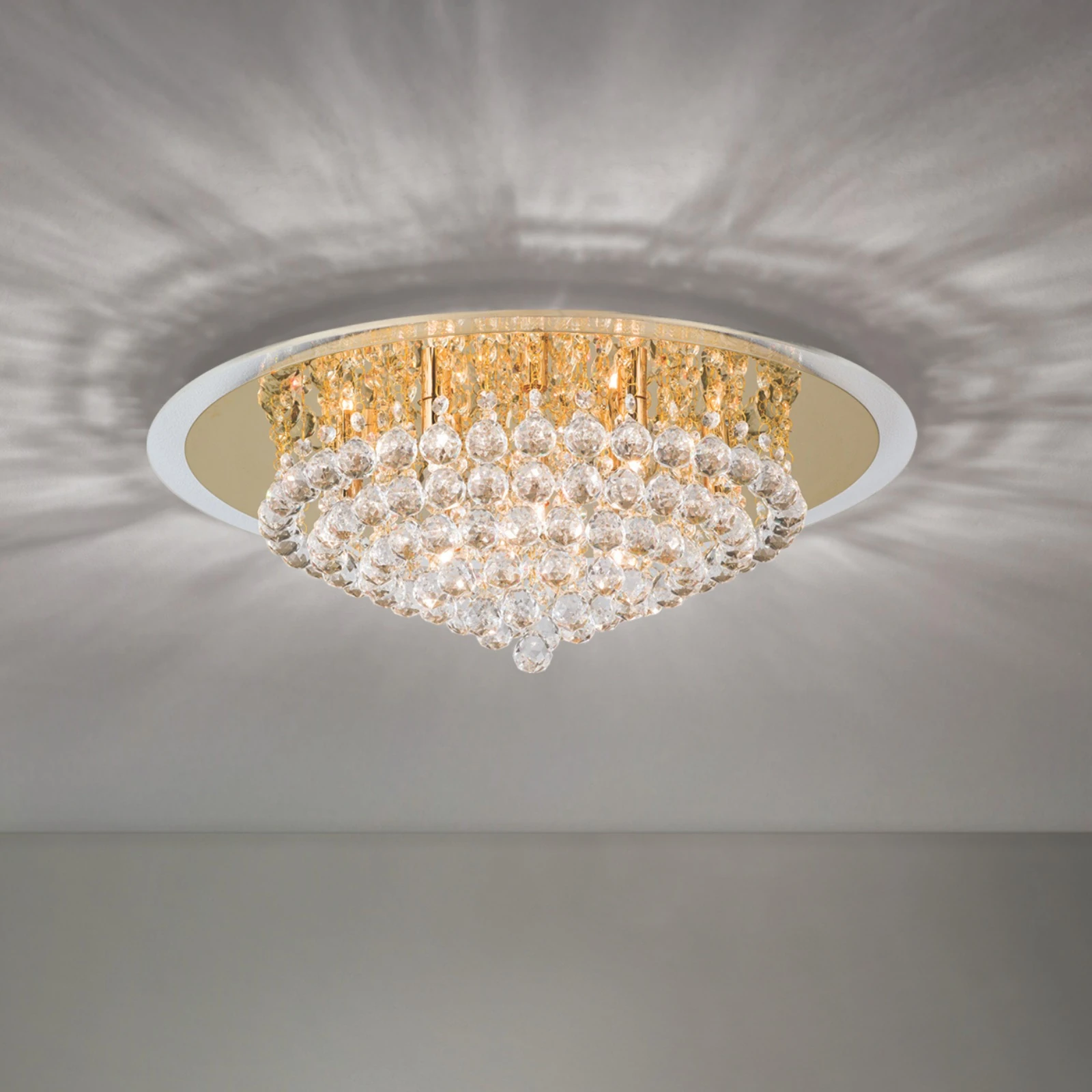 Plafonski luster GLORIA, zlatni, Ø 62 cm