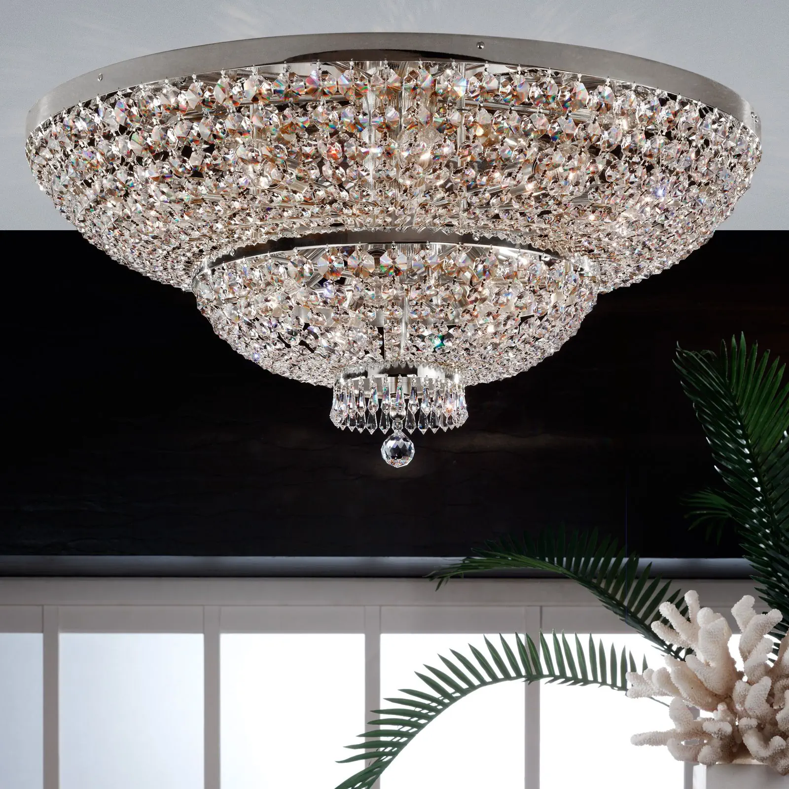 Plafonski luster SHERATON, hromirani, Ø 105 cm