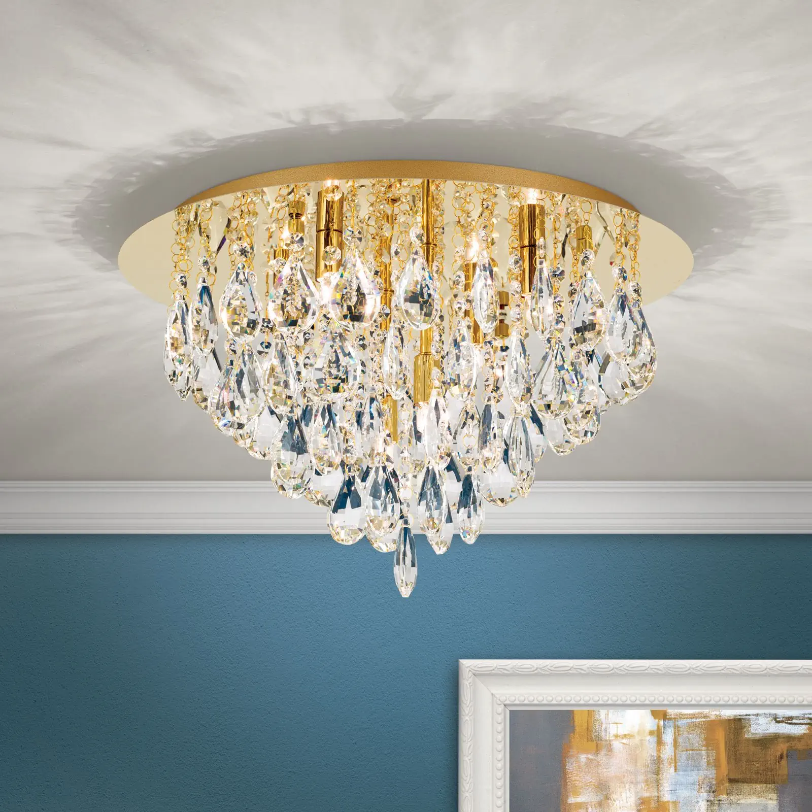 Kristalna plafonska lampa CELESTE, zlato, 45 cm