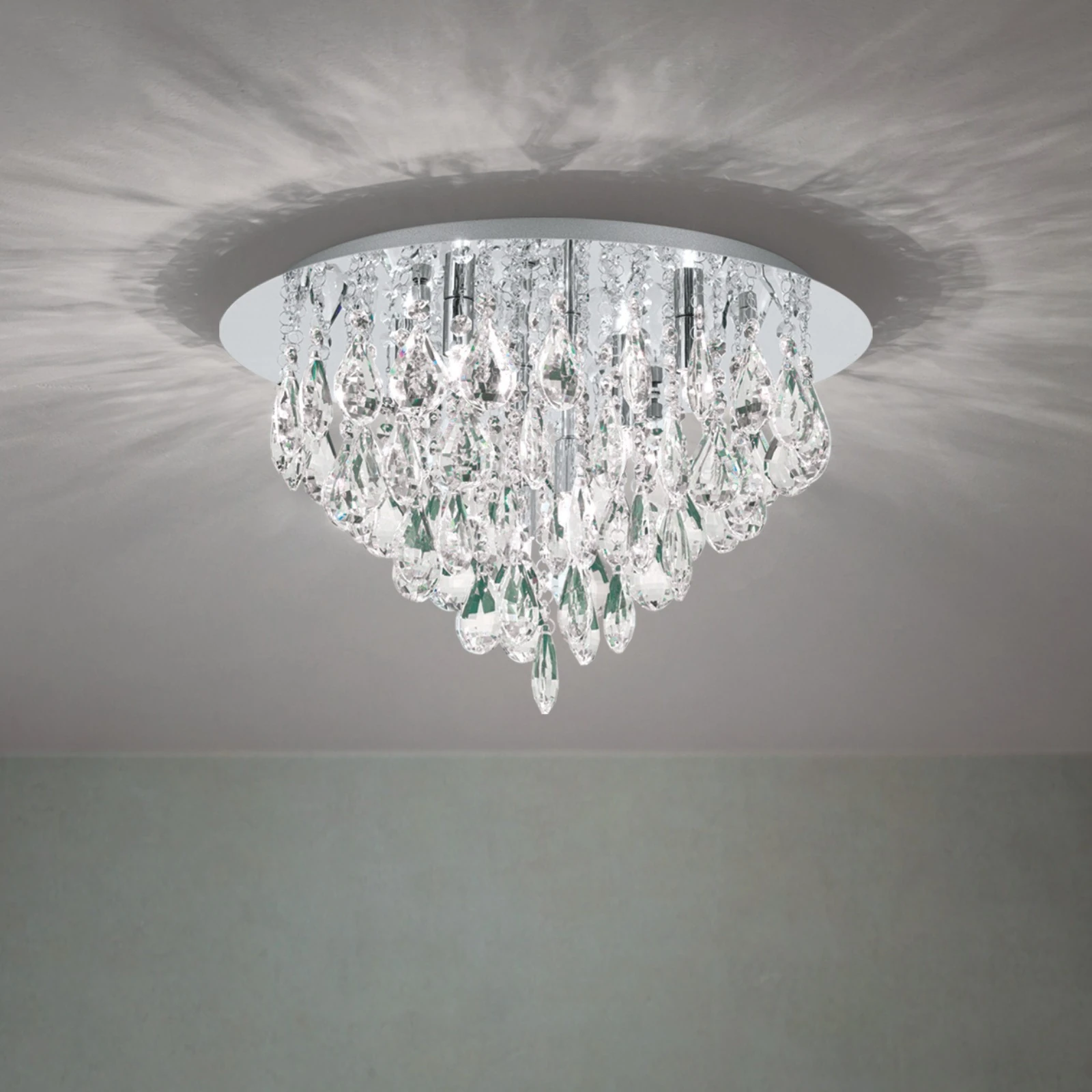 Kristalna plafonska lampa CELESTE, hrom, 45 cm