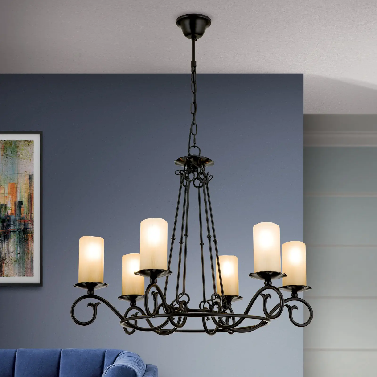 Luster RUSTICKA, 6 izvora svetla, antik