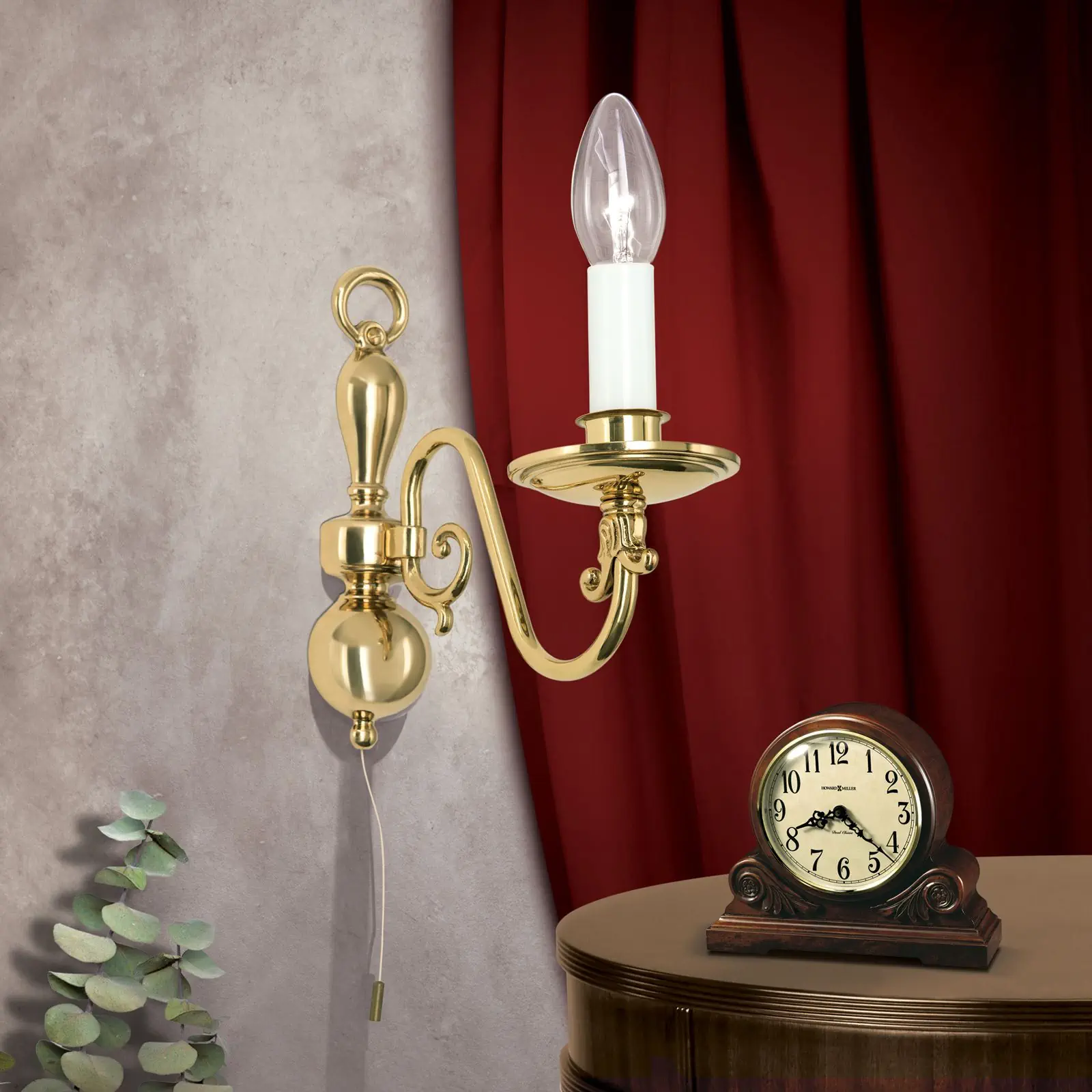 Zidna lampa FLÄMISCH, sa jednim izvorom svetla, sjajni mesing