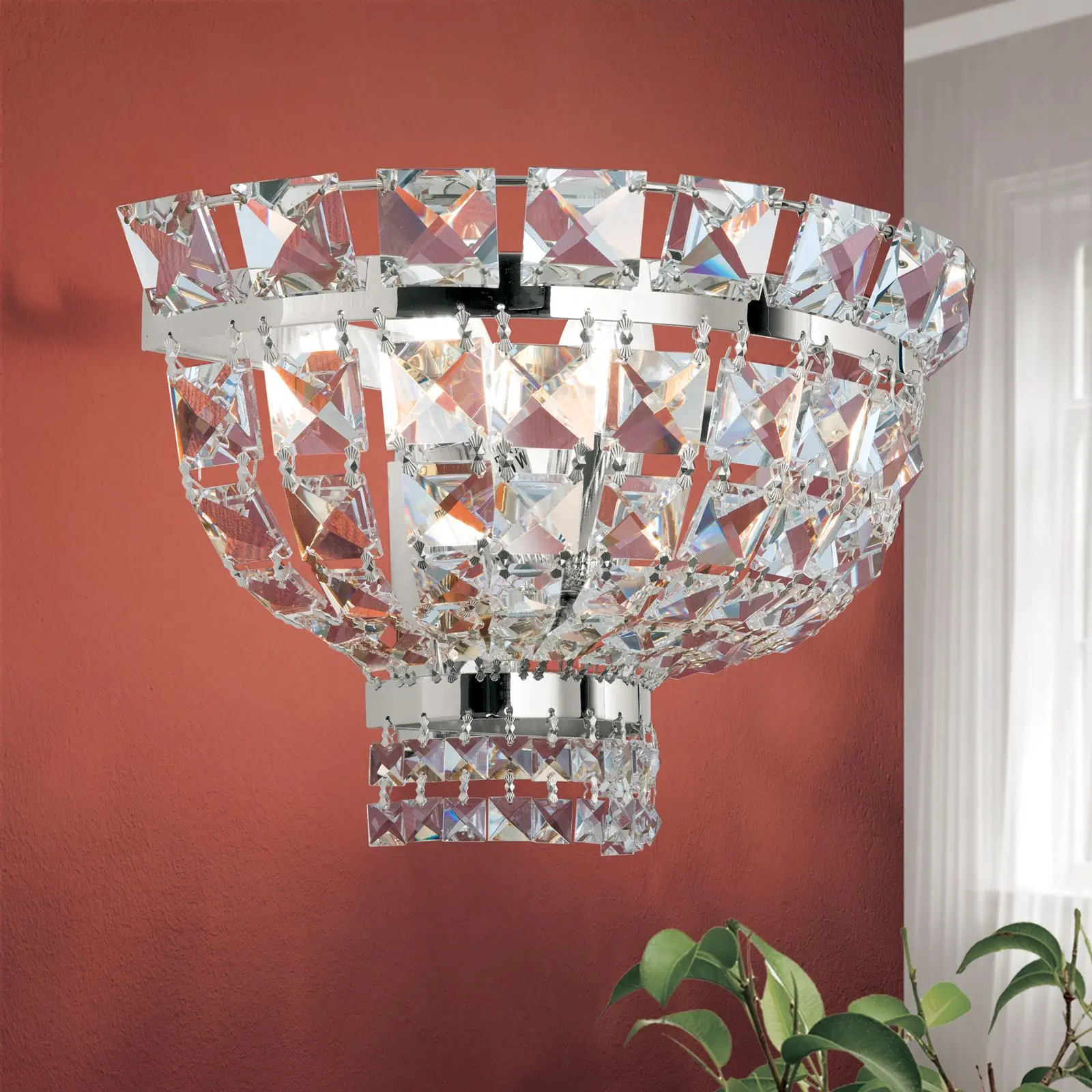 Zidna lampa AMBASSADOR, sa dva izvora svetla, hromirana