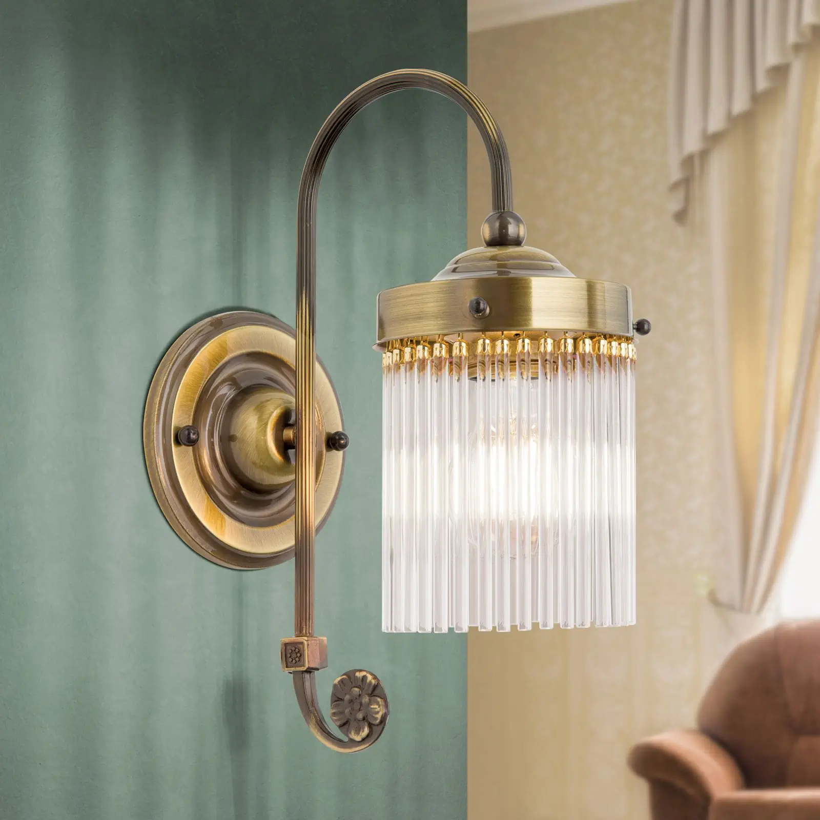 Zidna lampa STÄBCHENSERIE sa jednim izvorom svetla, patina