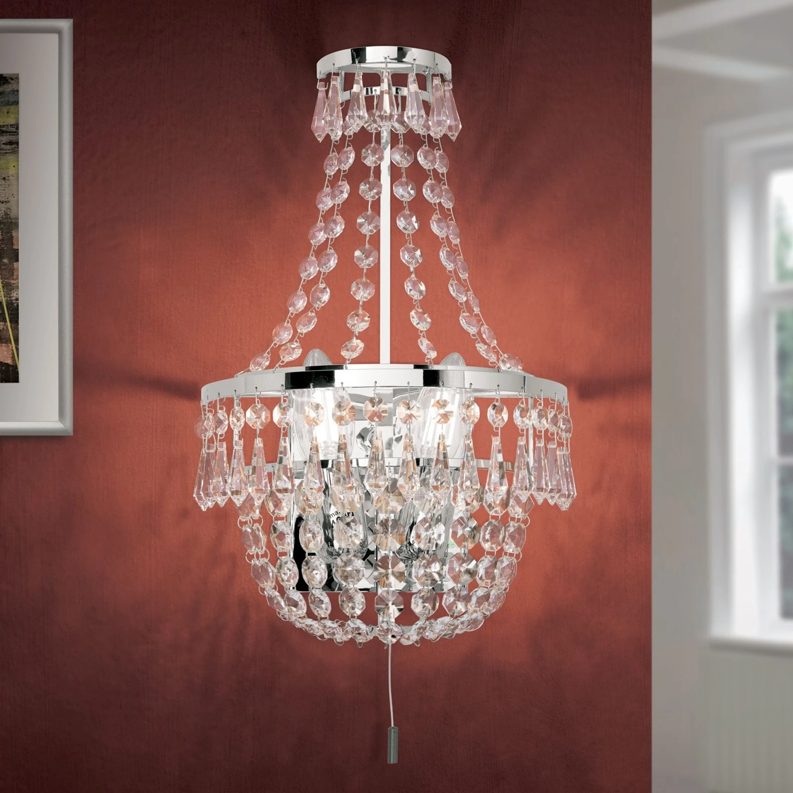 Zidna lampa SHERATON, 2 izvora svetla, hromirana