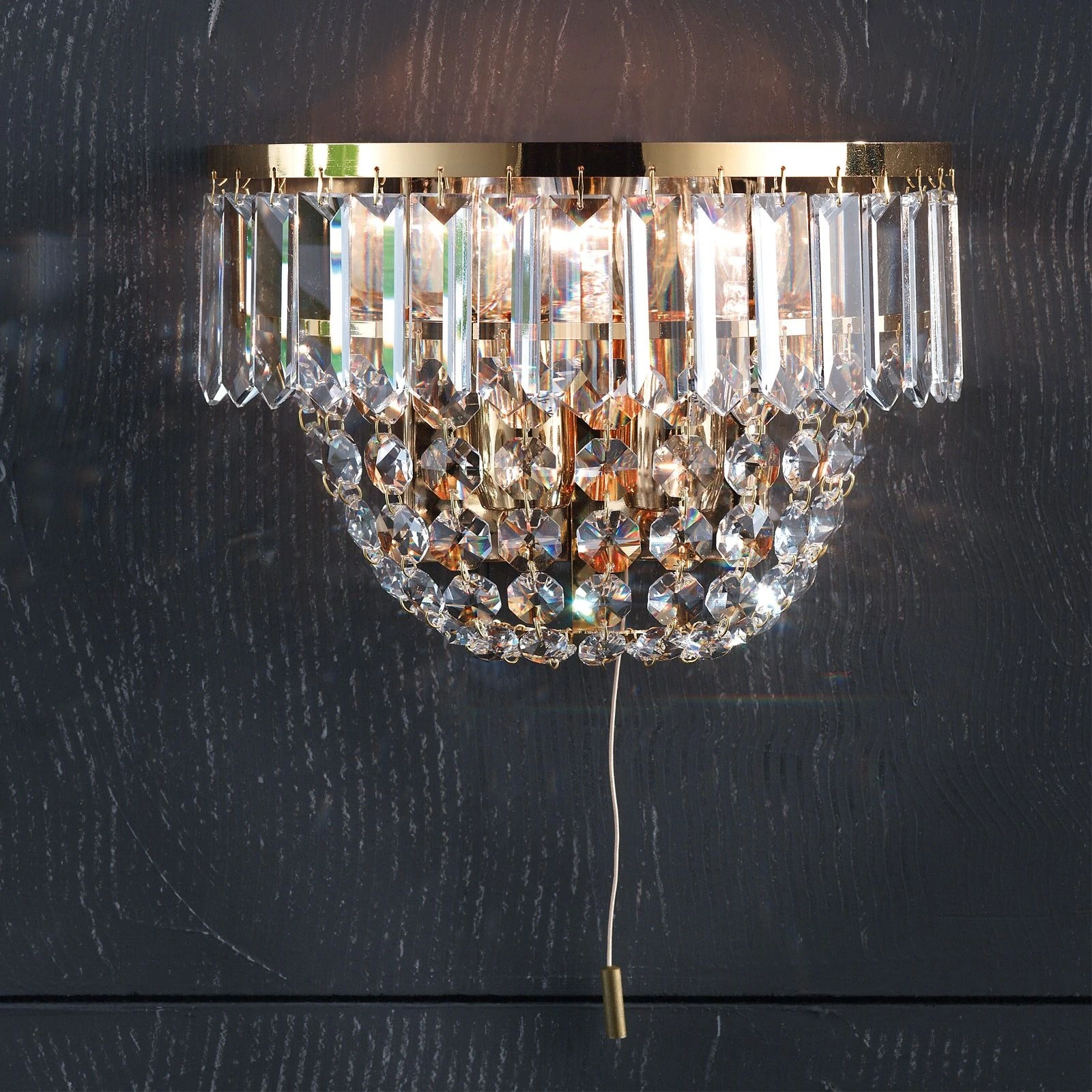 Zidna lampa SATURN sa dva izvora svetla, zlato